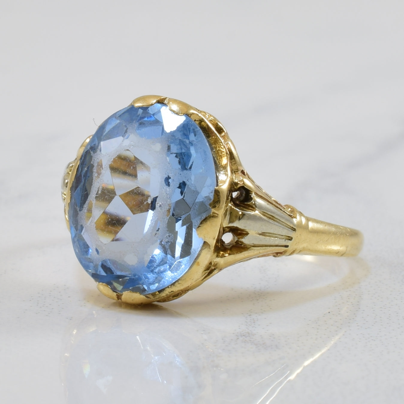 Oval Synthetic Spinel Cocktail Ring | 6.00ct | SZ 7 |