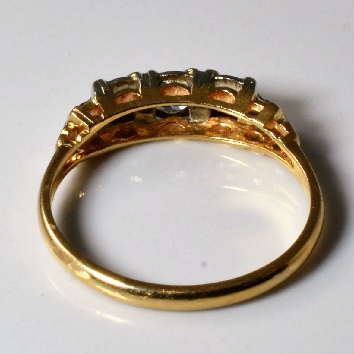 Two Tone Three Stone Diamond Band | 0.42ctw | SZ 8.25 |