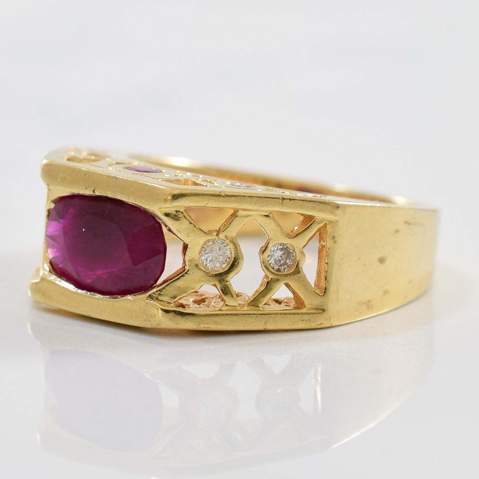 Ruby & Diamond Lattice Ring | 0.16ctw, 1.00ctw | SZ 6 |