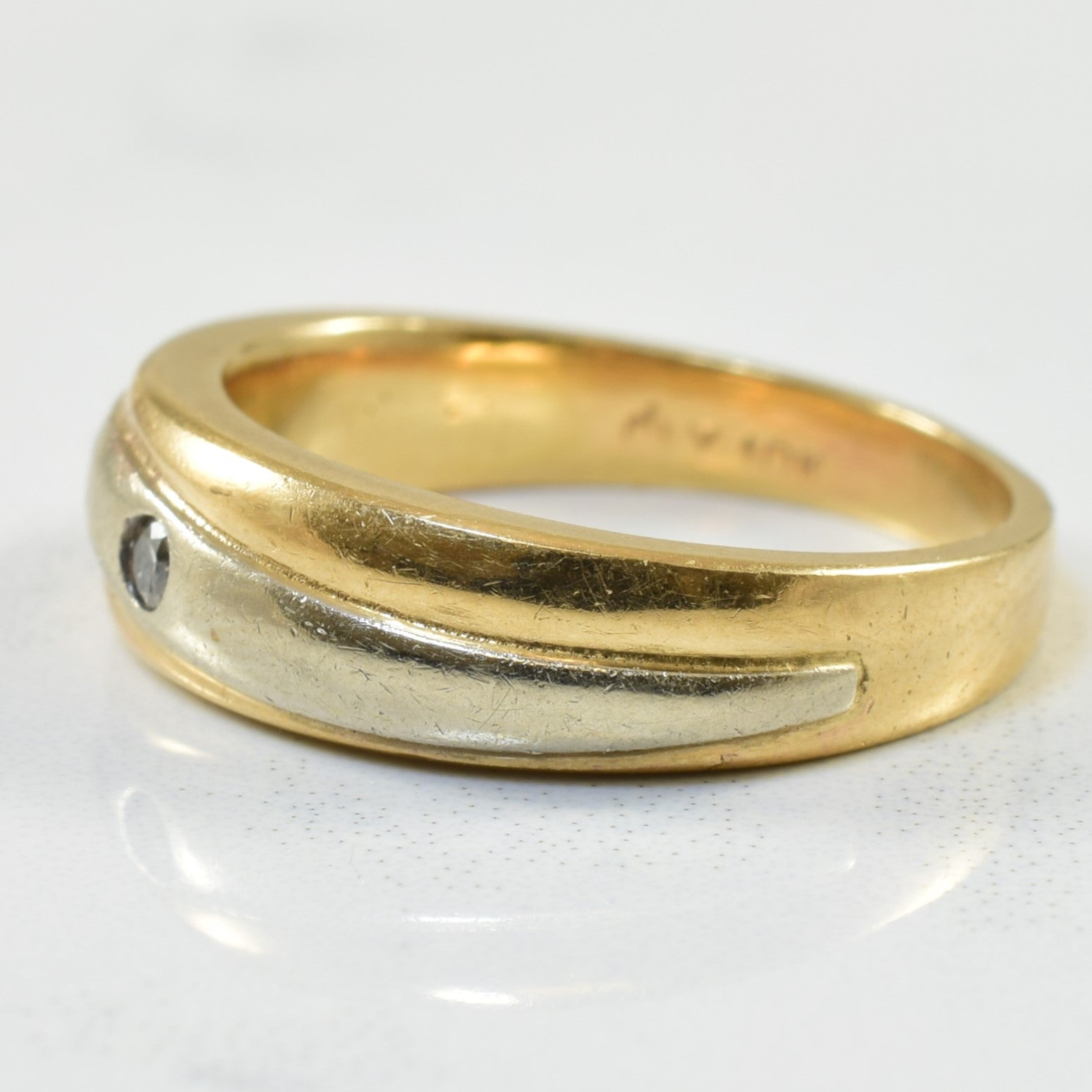 Two Tone Bezel Set Diamond Ring | 0.03ct | SZ 6.25 |