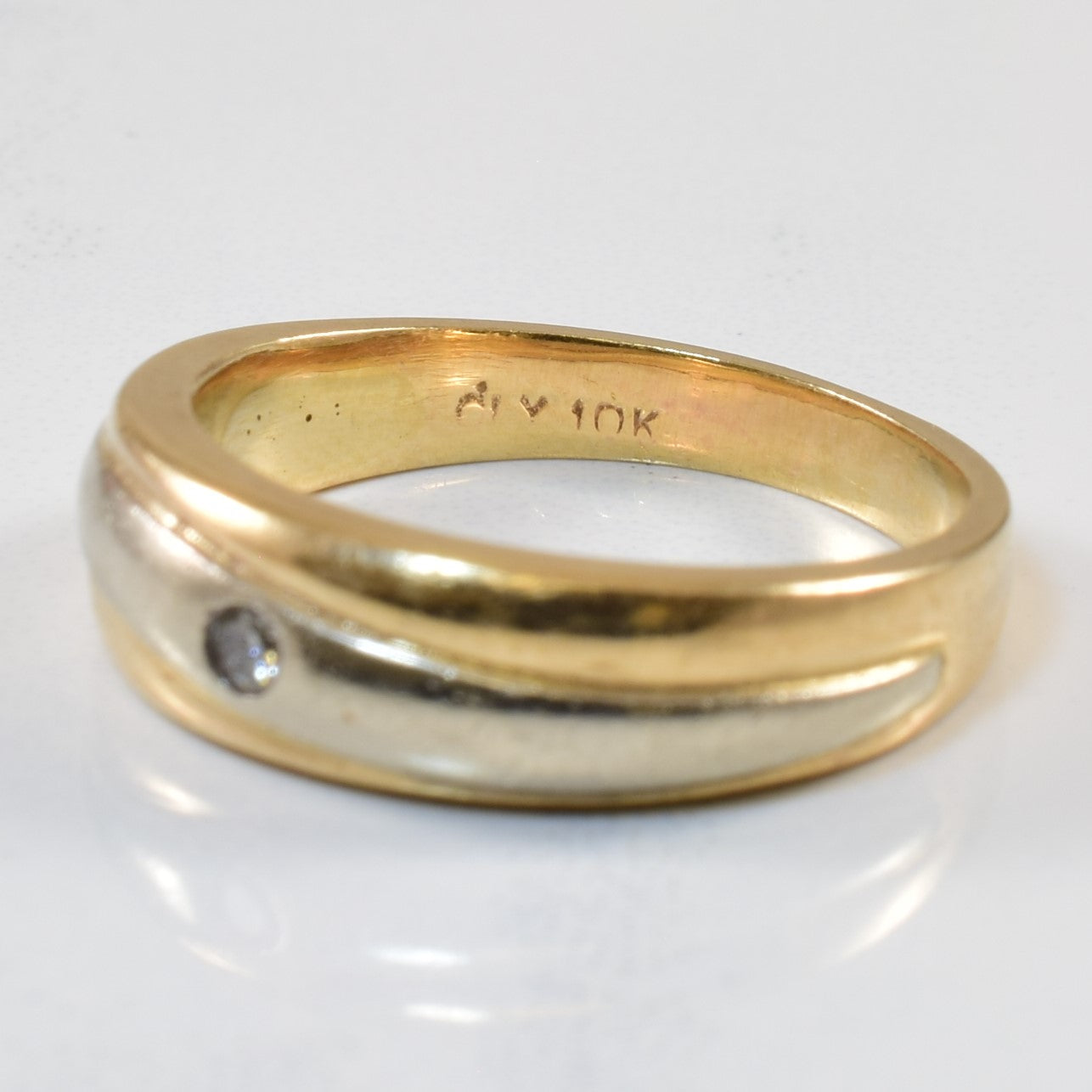 Two Tone Bezel Set Diamond Ring | 0.03ct | SZ 6.25 |