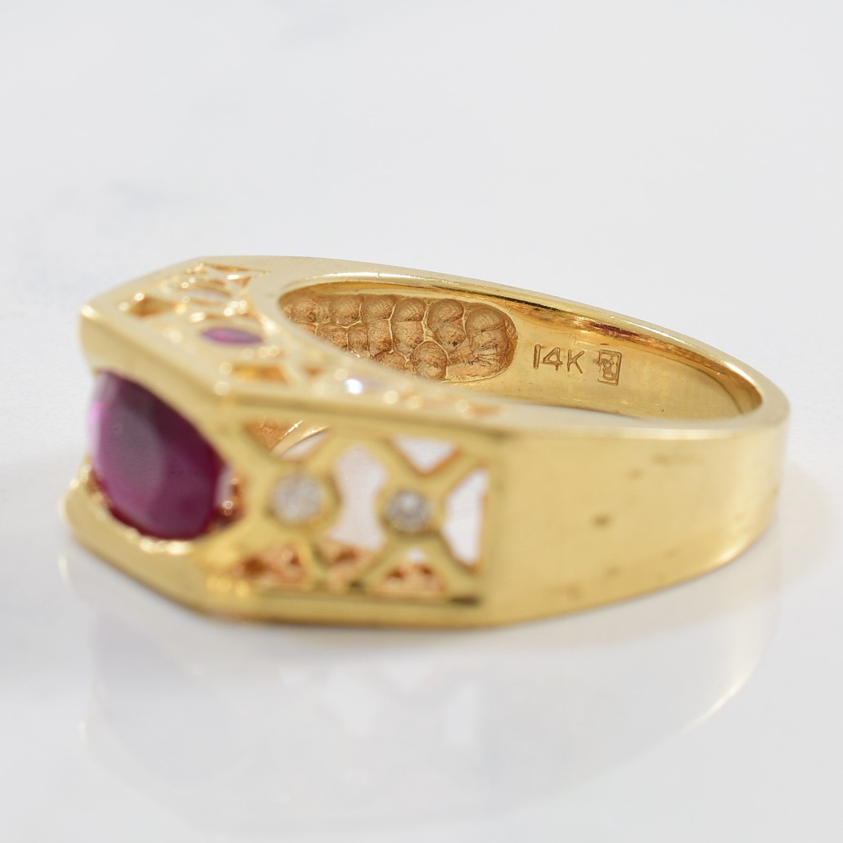 Ruby & Diamond Lattice Ring | 0.16ctw, 1.00ctw | SZ 6 |