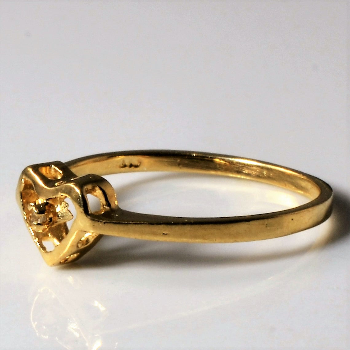 Petite Diamond Heart Ring | 0.01ct | SZ 5 |