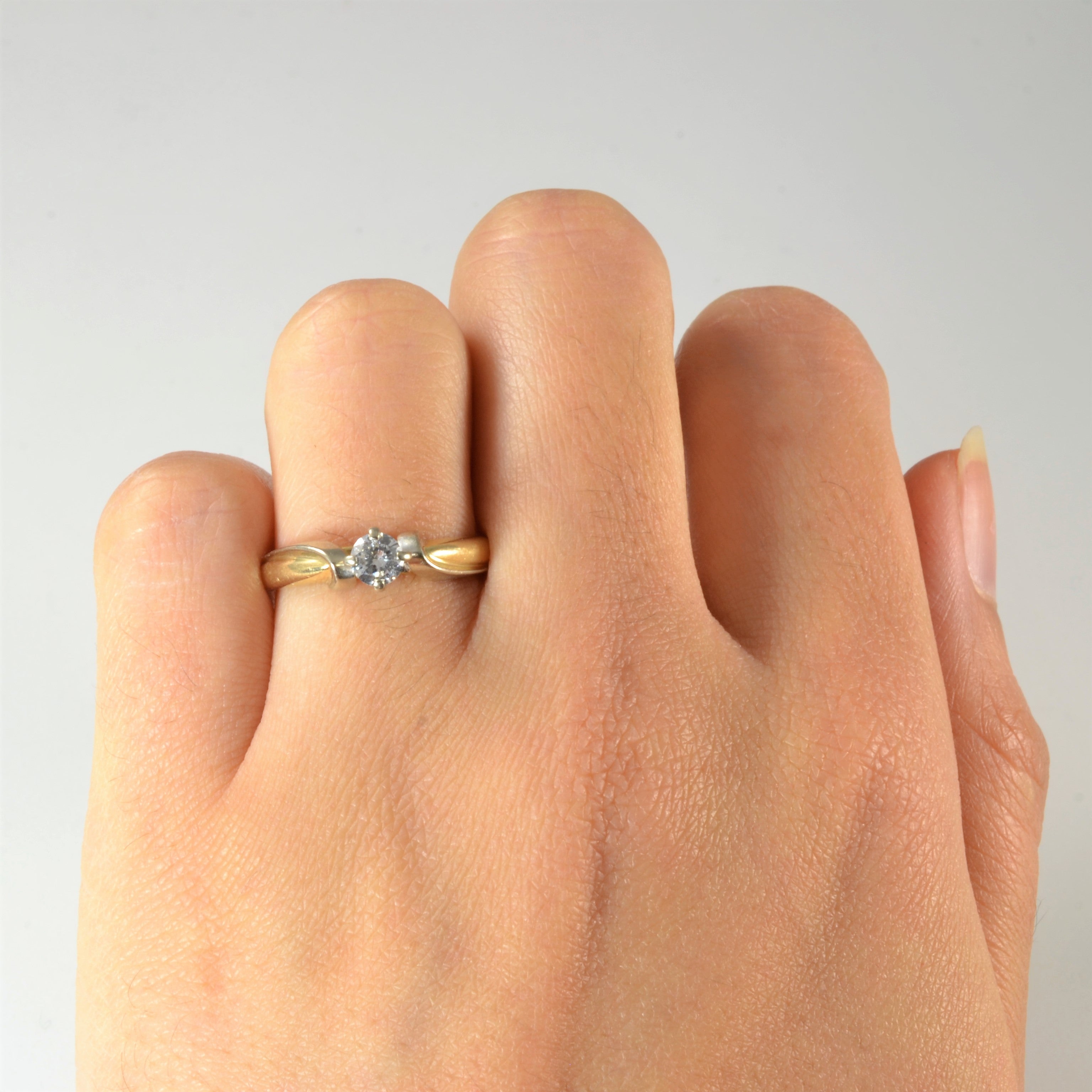 Bypass Twist Solitaire Diamond Ring | 0.25ct | SZ 6 |