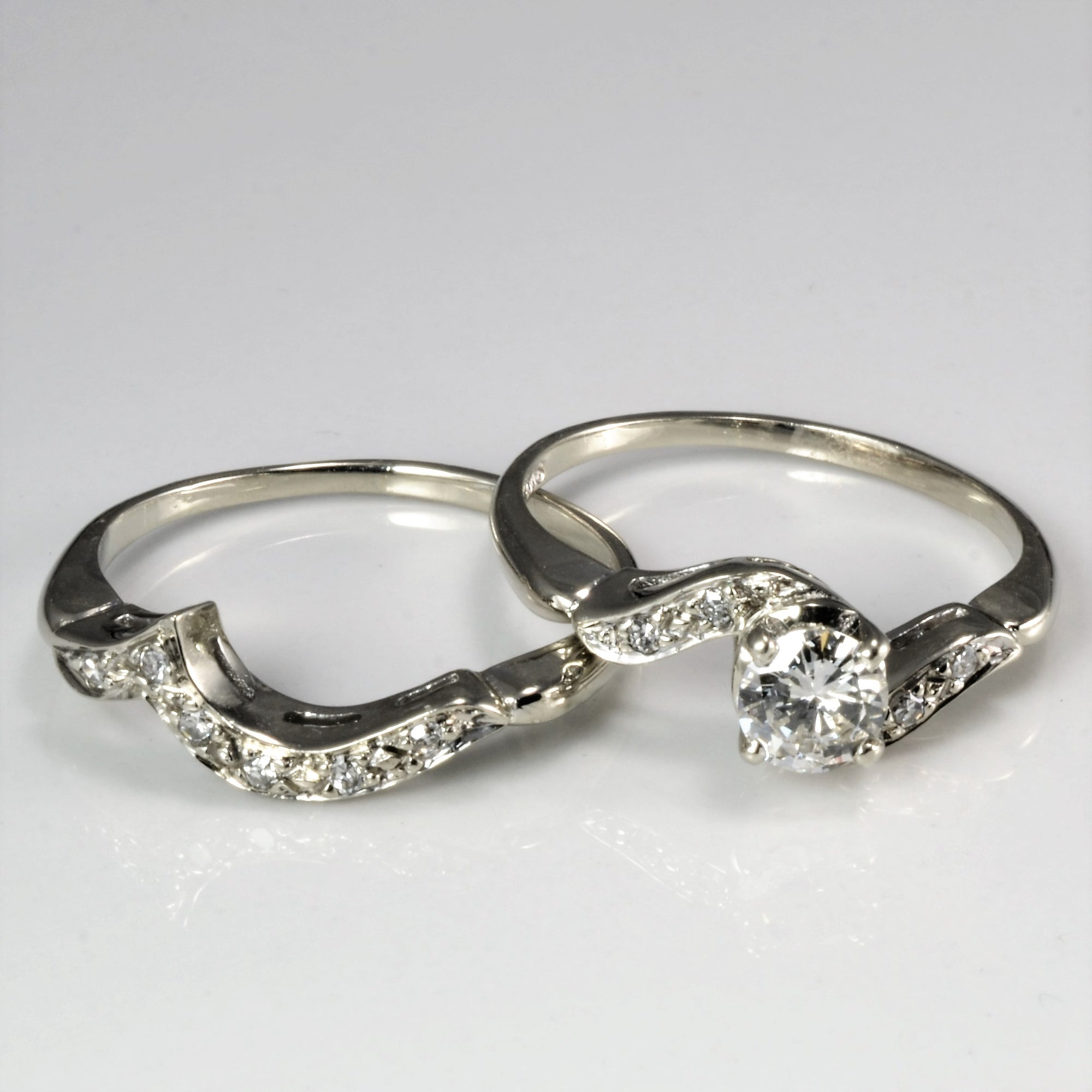 Bypass Diamond Engagement Ring Set | 0.52 ctw, SZ 8 |