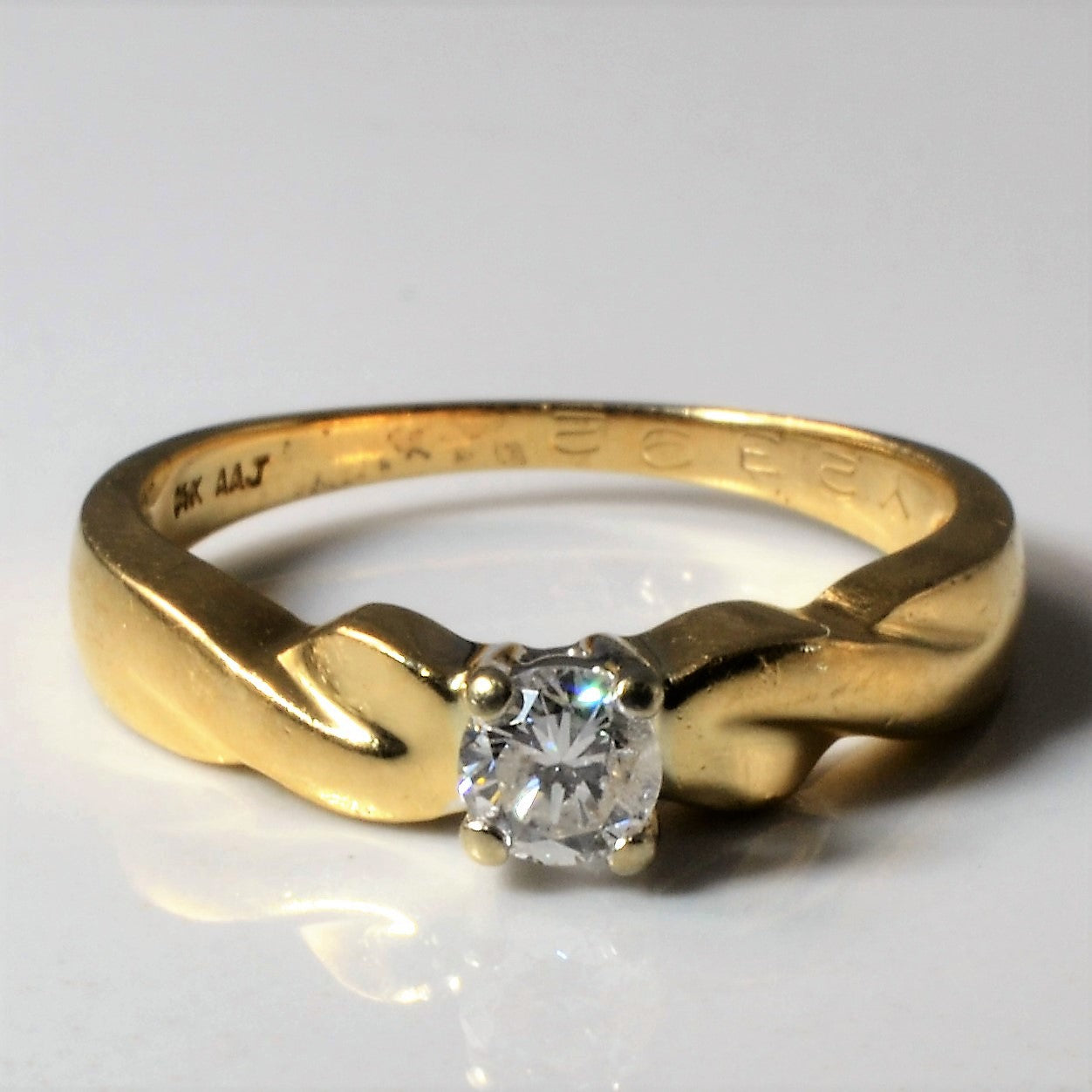 Bague de fiançailles solitaire en diamant | 0,23 ct | Taille 6,5 |