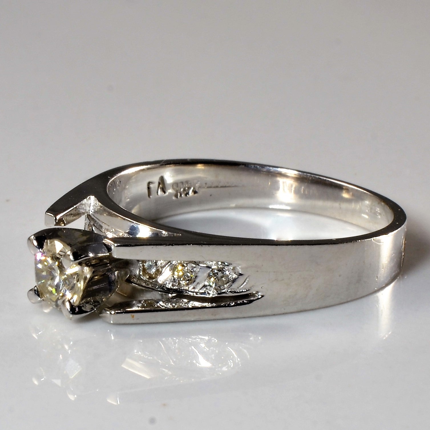 Diamond Detailed Cathedral Engagement Ring | 0.30ctw | SZ 5.75 |