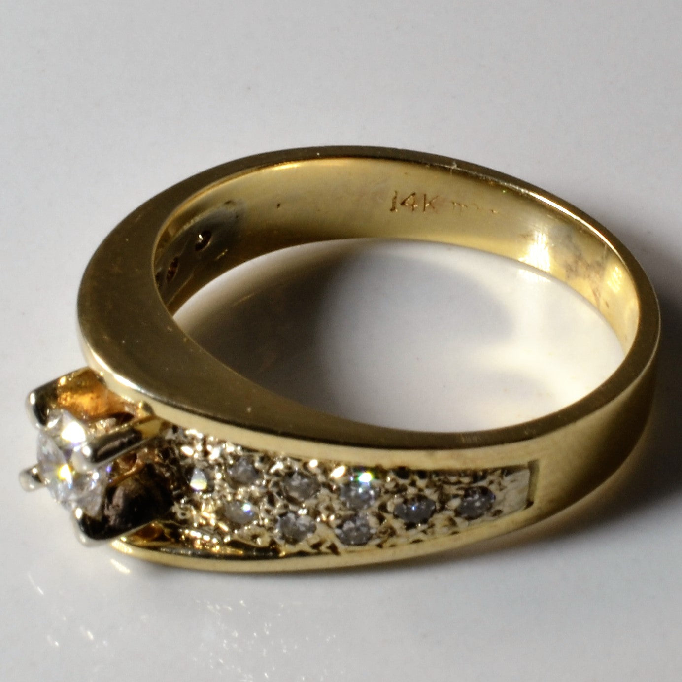 Pave Diamond Engagement Ring | 0.42ctw | SZ 6.25 |