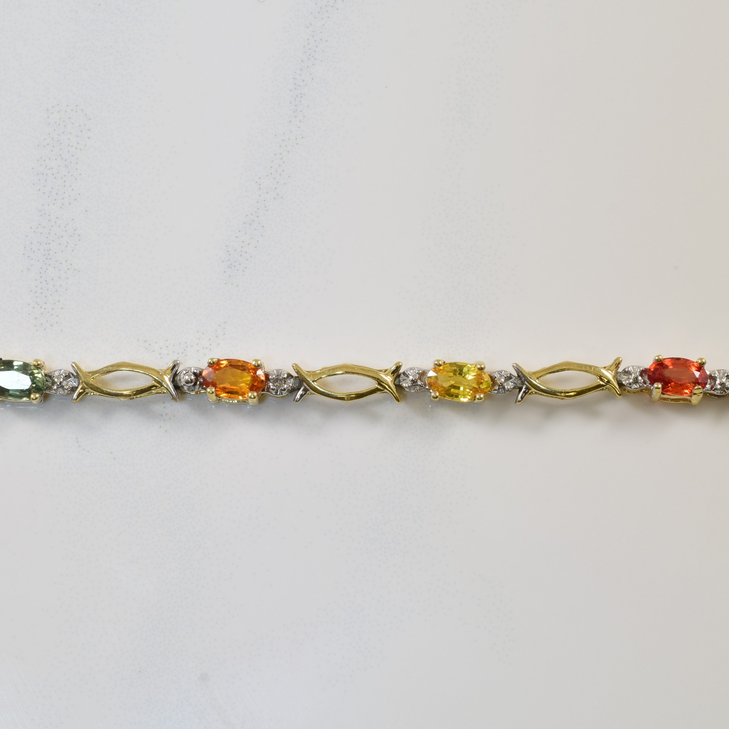 Diamond & Multi Color Sapphire Bracelet | 3.00ctw, 0.005ctw | SZ 7" |
