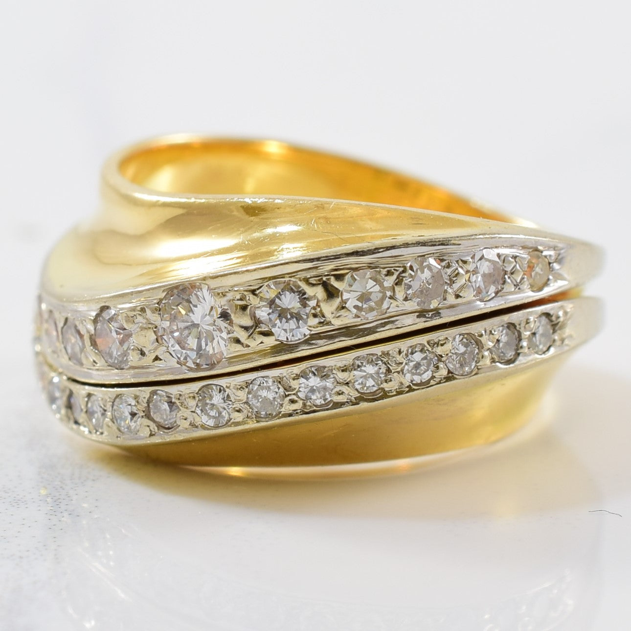 Round Brilliant Diamond Wave Ring | 0.38ctw | SZ 4.75 |