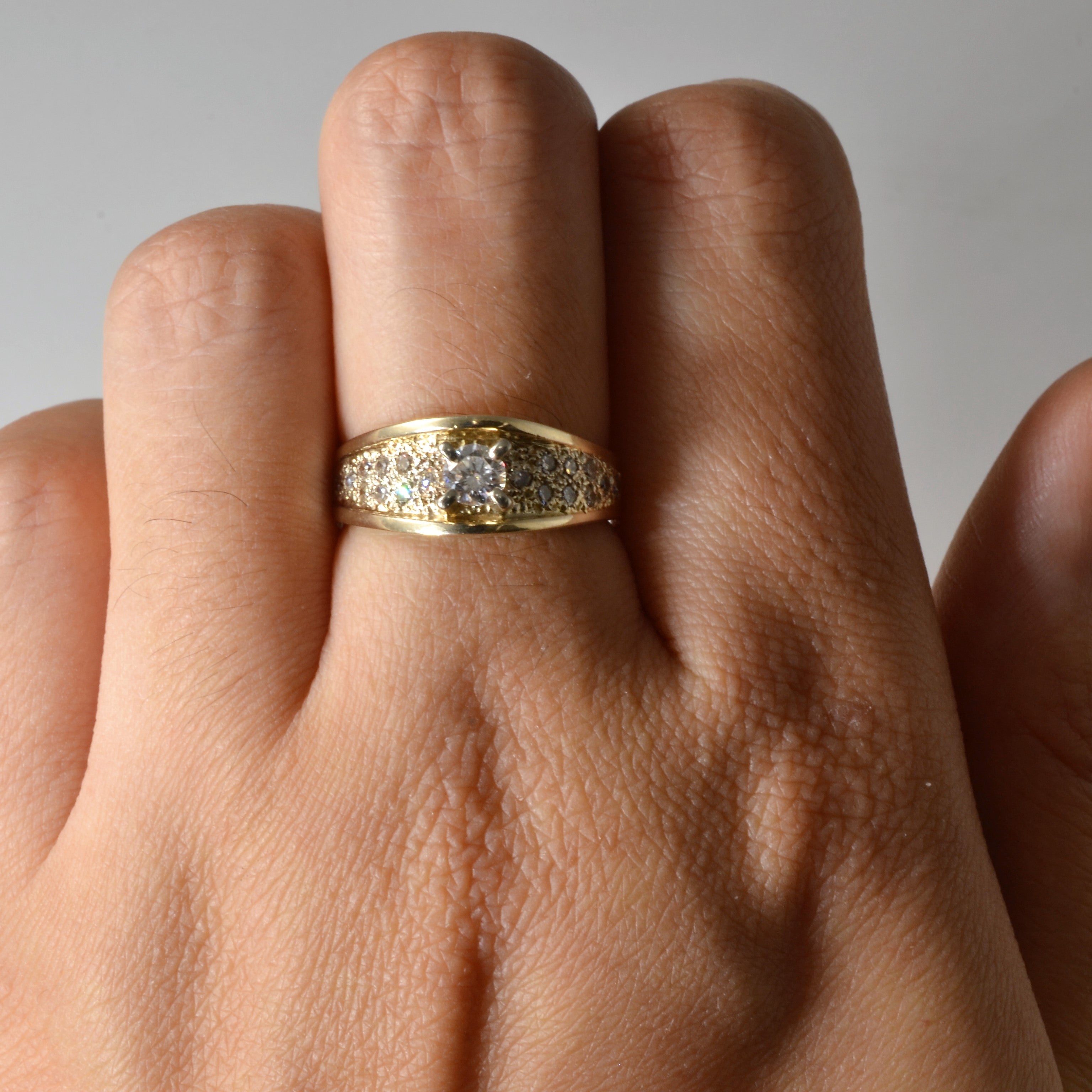 Pave Diamond Engagement Ring | 0.42ctw | SZ 6.25 |