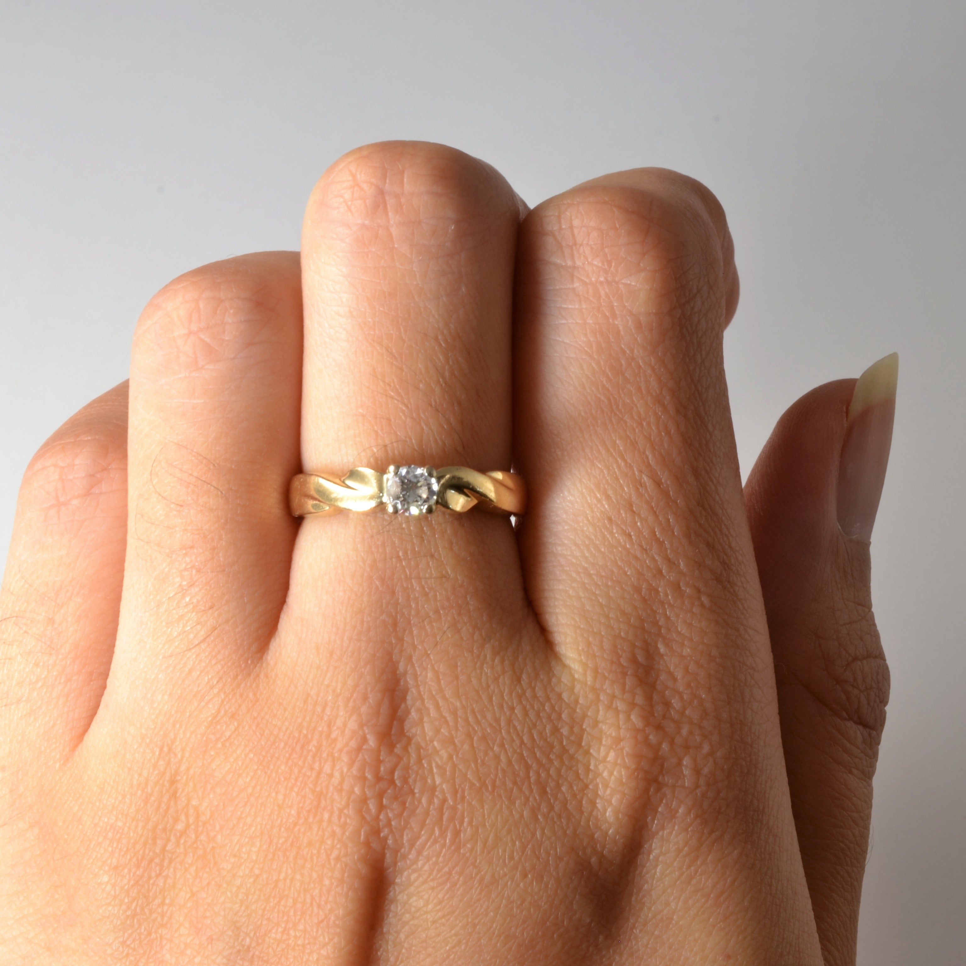 Bague de fiançailles solitaire en diamant | 0,23 ct | Taille 6,5 |