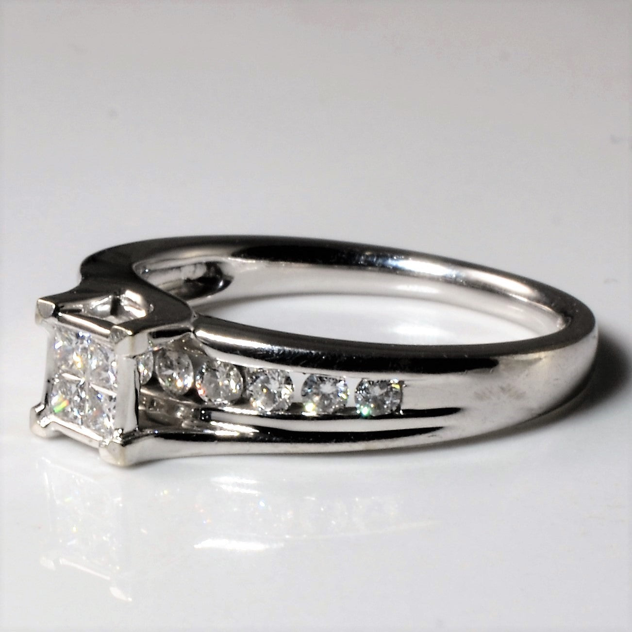 White Gold Quad Cluster Diamond Ring | 0.61ctw | SZ 7 |