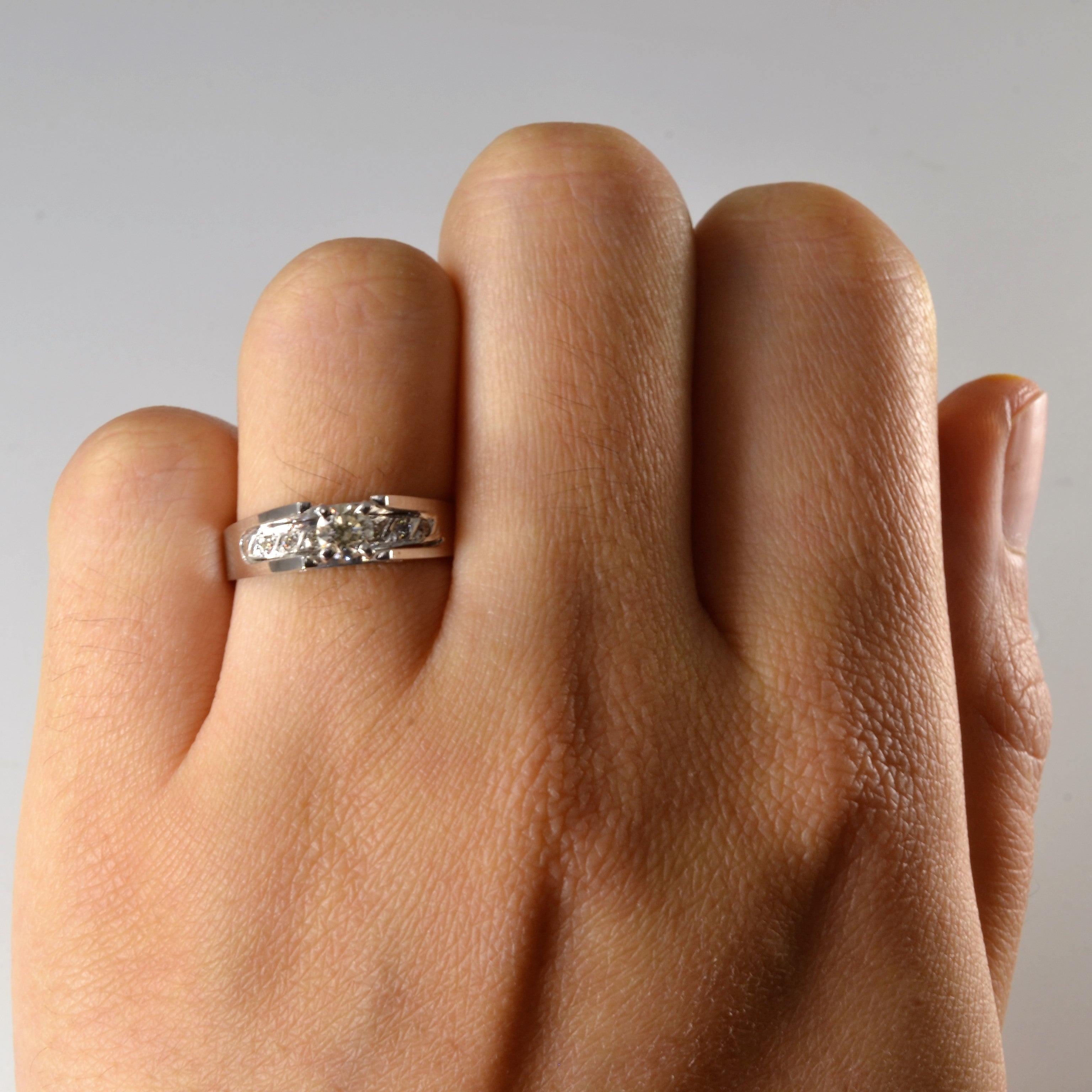 Diamond Detailed Cathedral Engagement Ring | 0.30ctw | SZ 5.75 |
