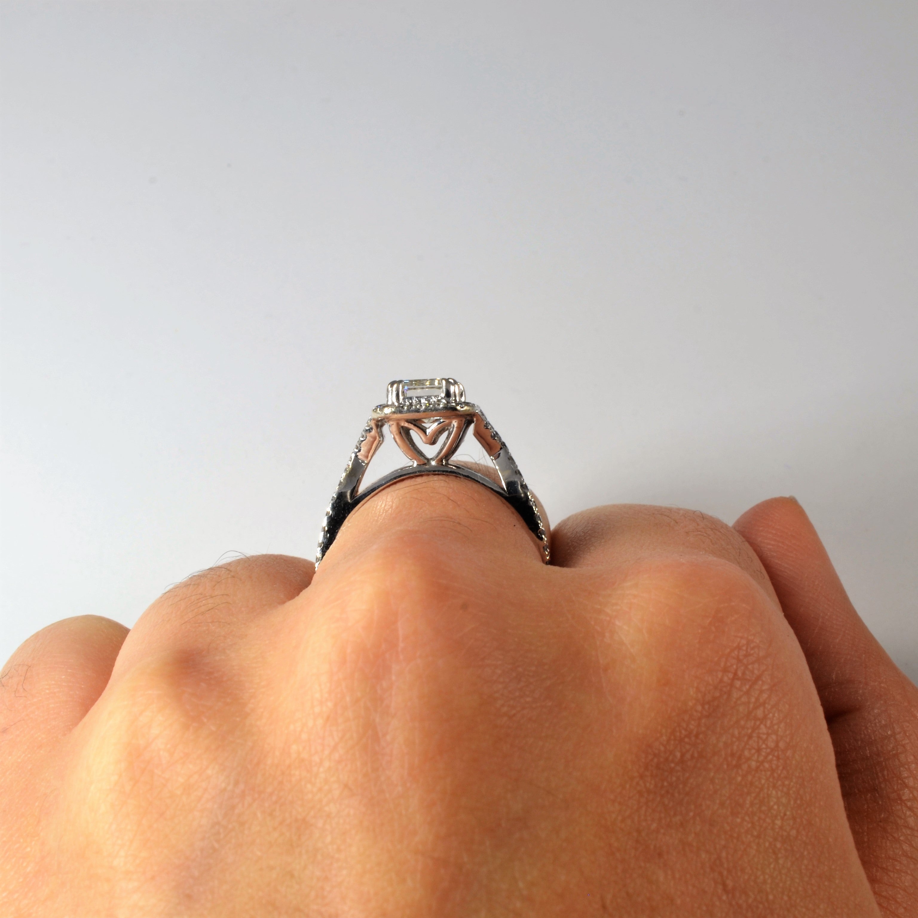 Emerald Cut Canadian Diamond Halo Engagement Ring | 1.79ctw | SZ 6 |