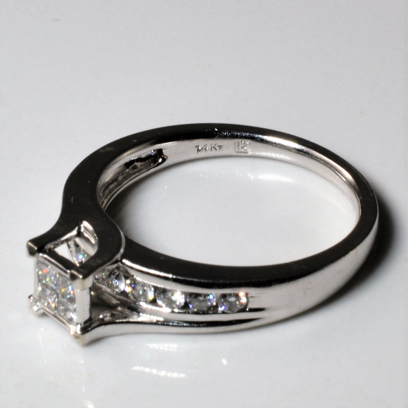 White Gold Quad Cluster Diamond Ring | 0.61ctw | SZ 7 |