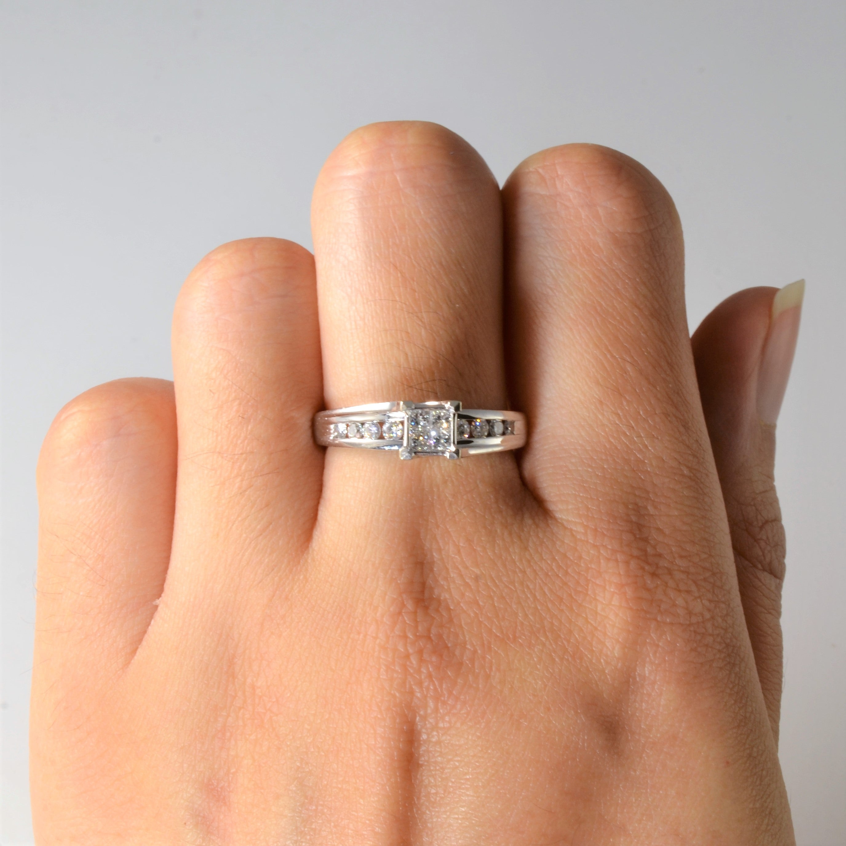 White Gold Quad Cluster Diamond Ring | 0.61ctw | SZ 7 |