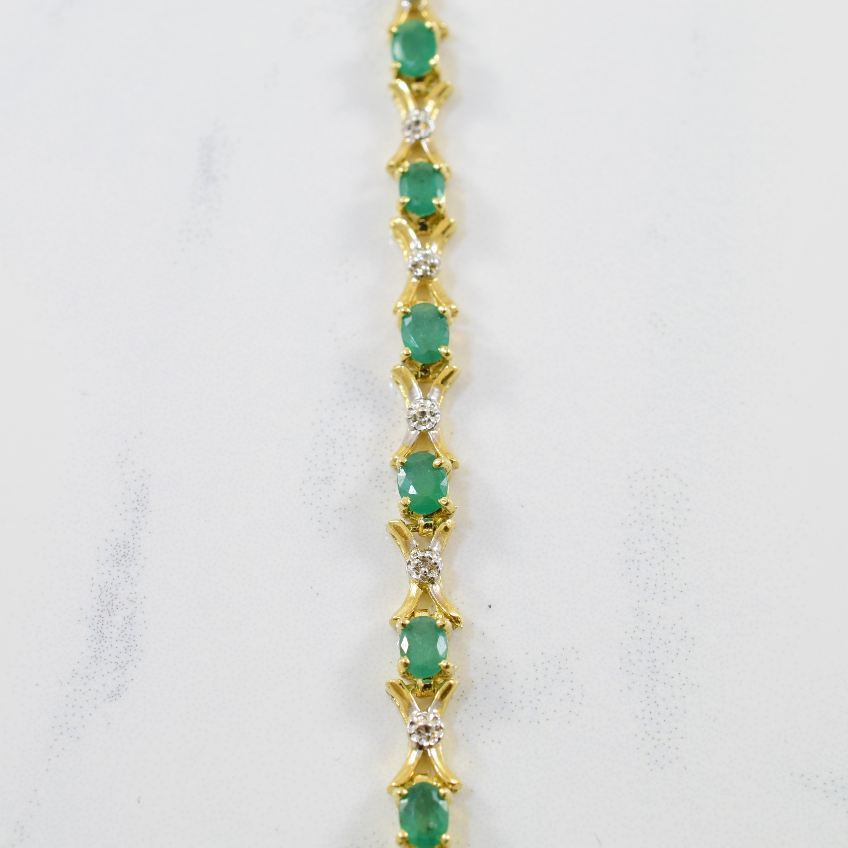Emerald & Diamond Gemstone Bracelet | 2.56ctw, 0.01ctw | 7" |