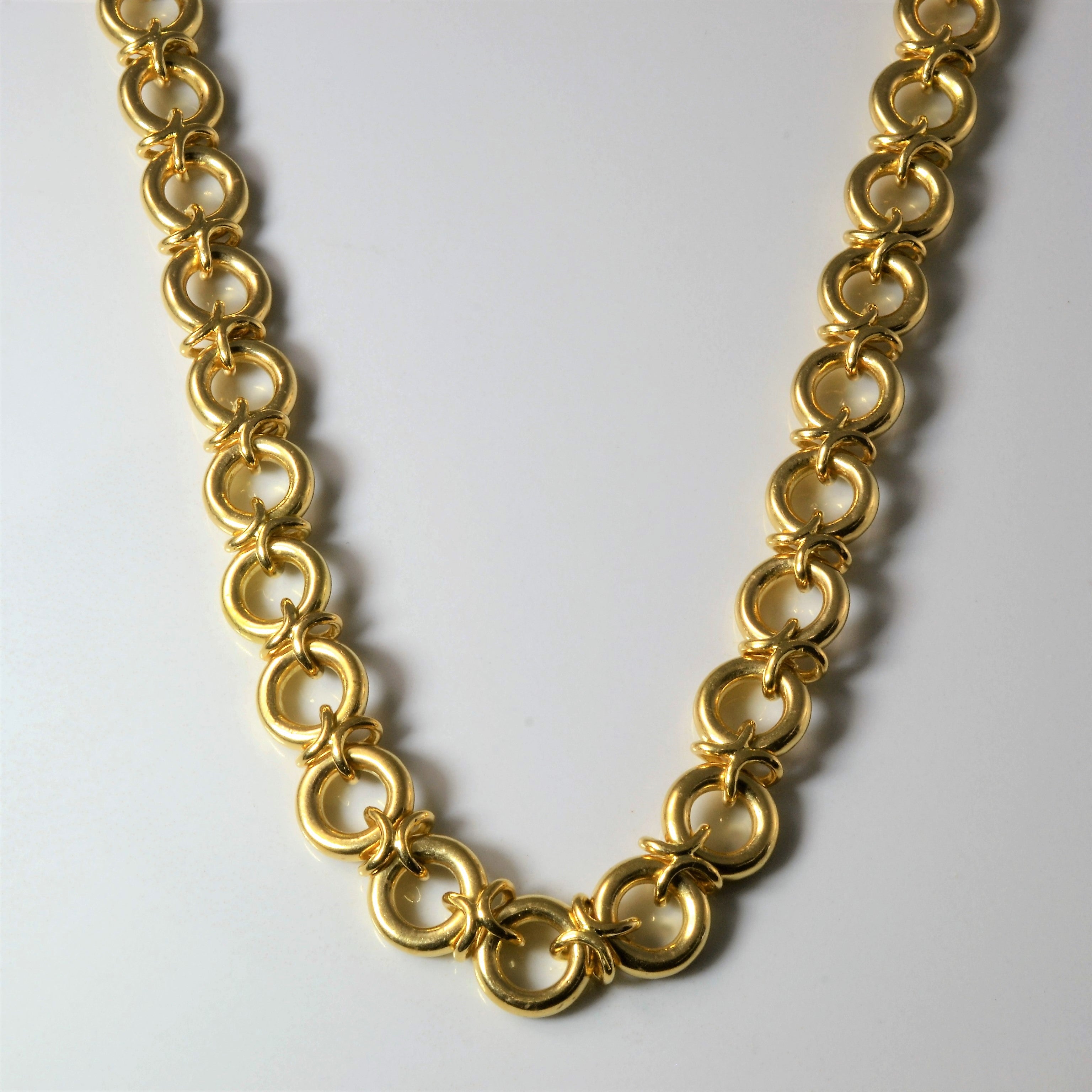 Bague et chaînette de connexion en or jaune 18 carats | 20" |