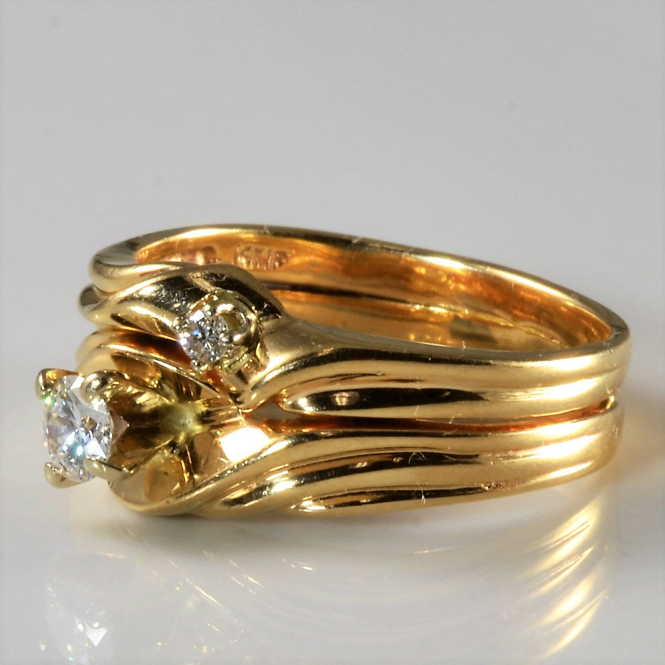 Two Stone Diamond Soldered Ring | 0.21ctw | SZ 7 |