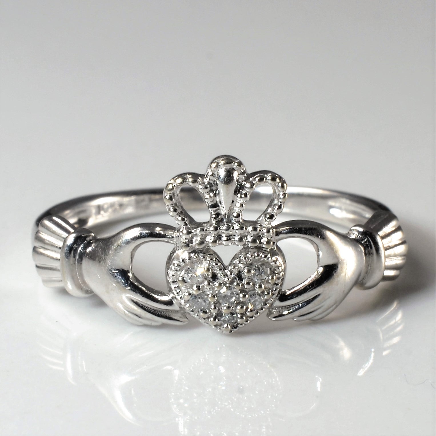 Diamond Claddagh Ring | 0.03ctw | SZ 8 |