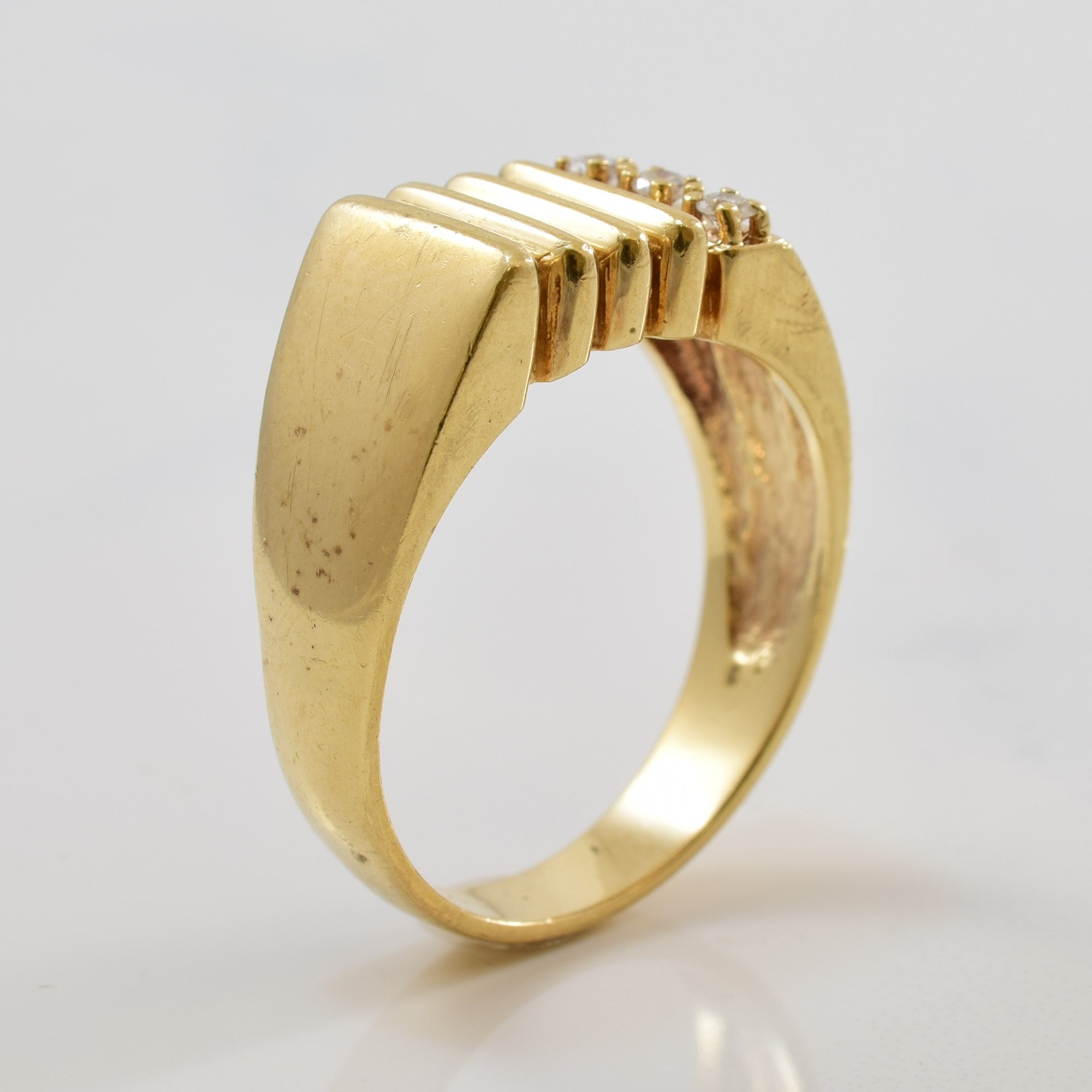 Bague trois diamants | 0,06 ct au total | Taille 9,5 |
