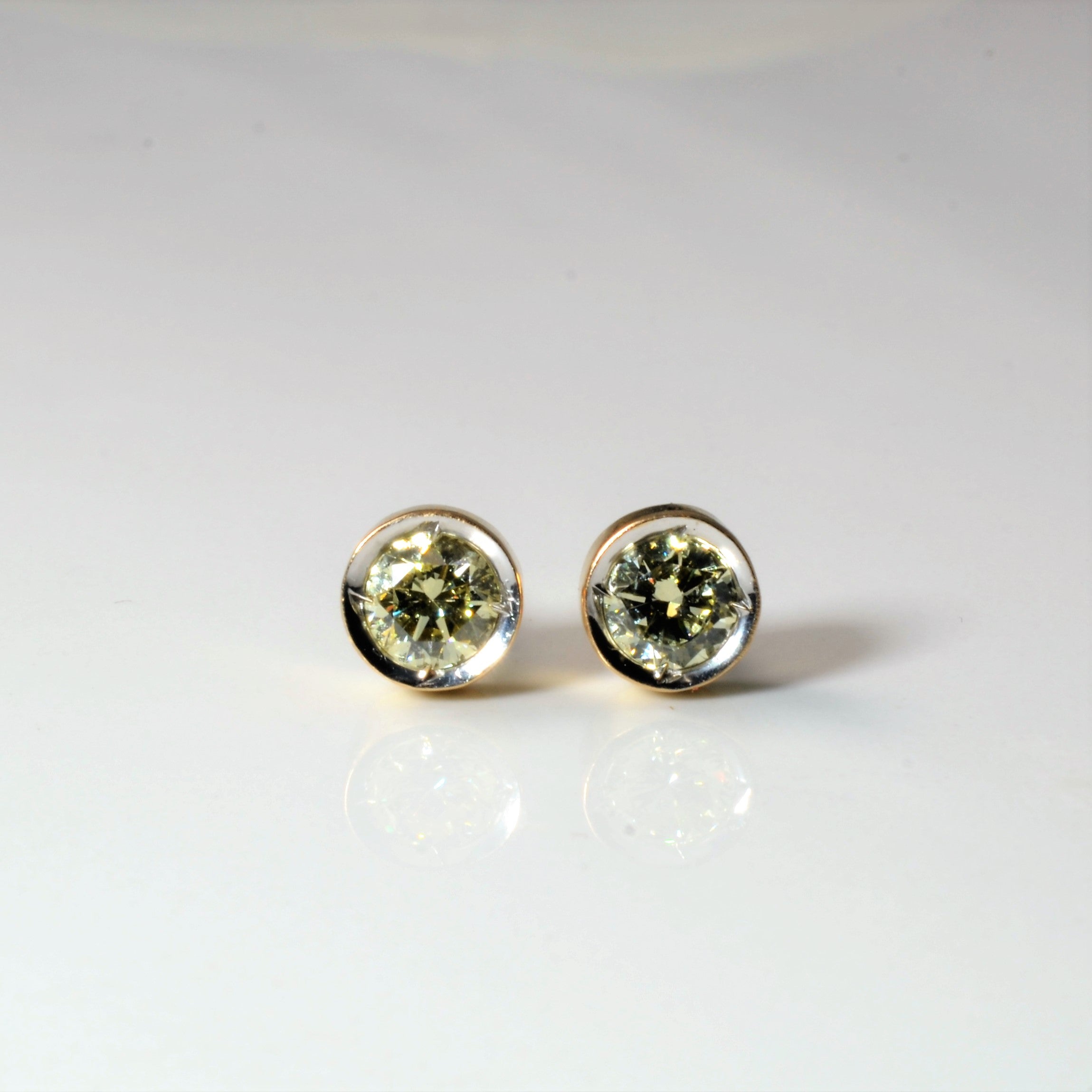Bezel Set Diamond Stud Earrings | 1.50ctw |