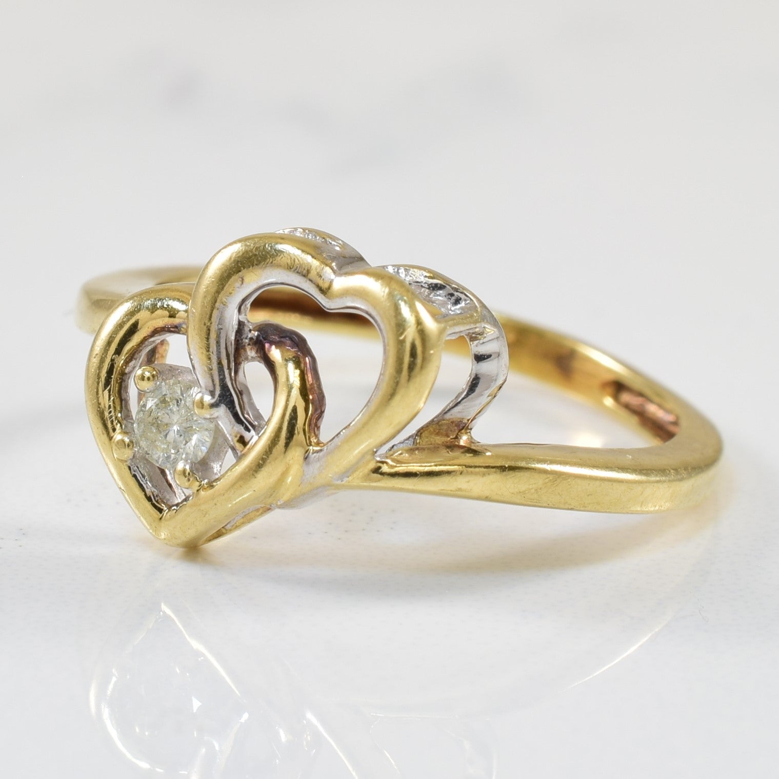 Diamond Heart Open Work Ring | 0.05ctw | SZ 6.75 |