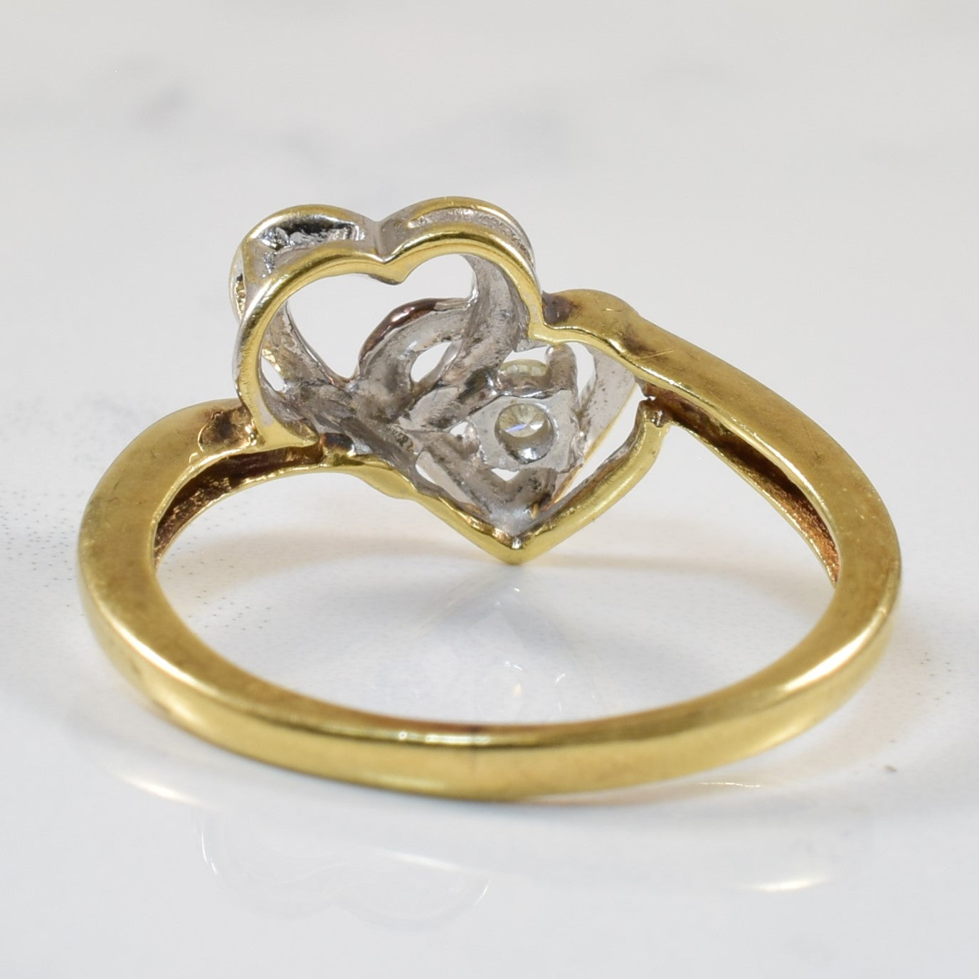 Diamond Heart Open Work Ring | 0.05ctw | SZ 6.75 |