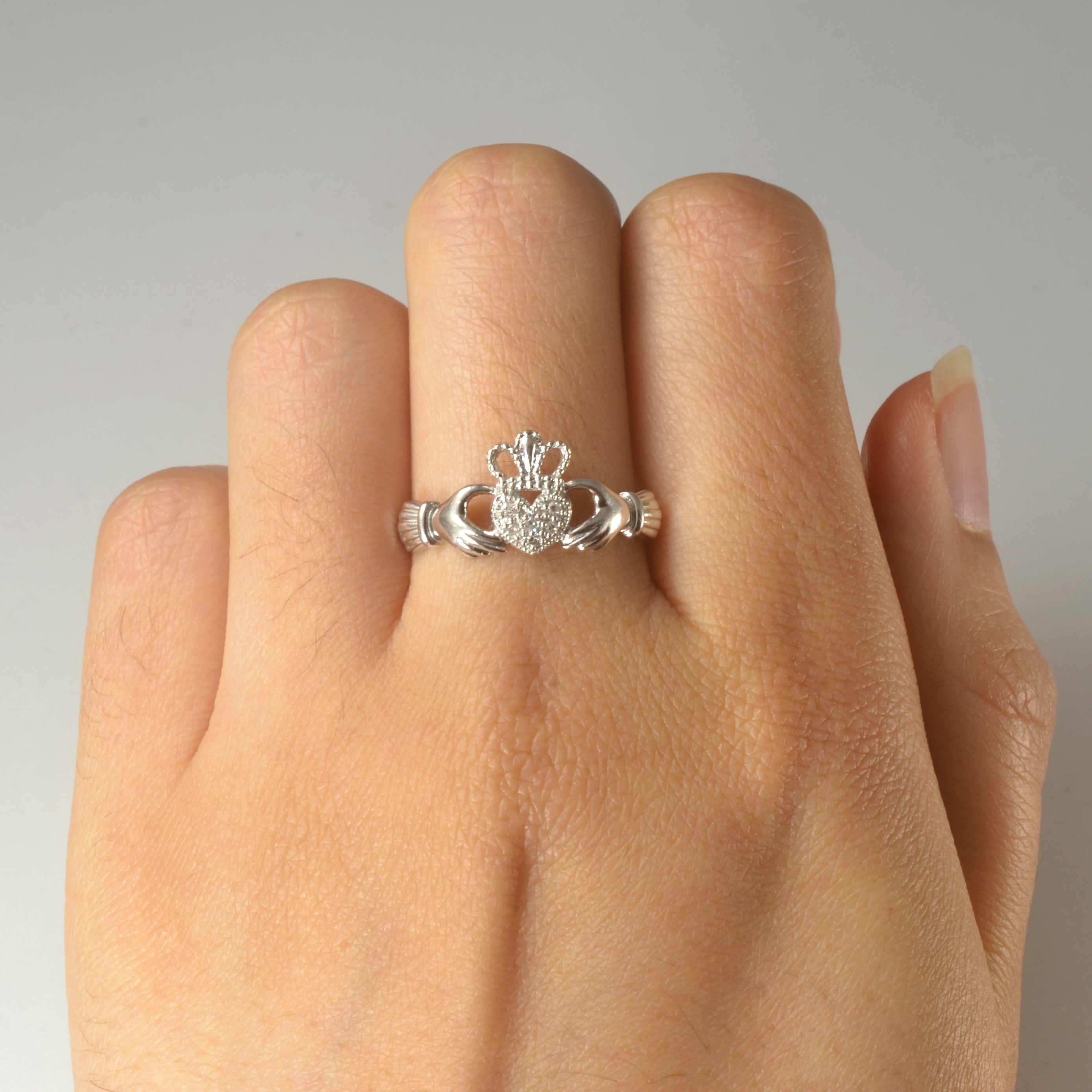 Diamond Claddagh Ring | 0.03ctw | SZ 8 |