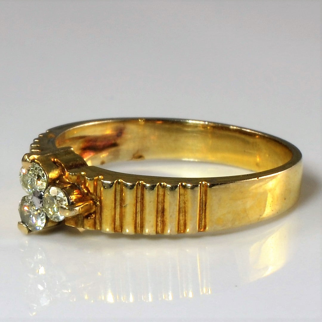 Three Stone Diamond Cluster Ring | 0.18ctw | SZ 7 |