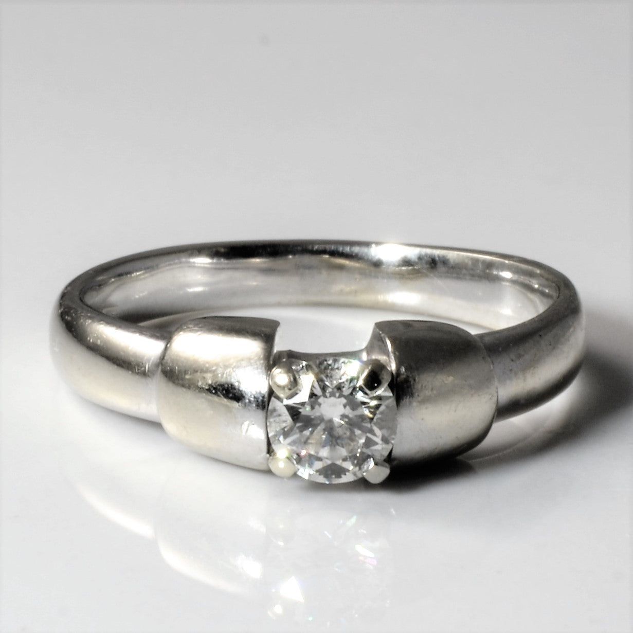 Ridged Solitaire Diamond Ring | 0.31ct | SZ 6.5 |