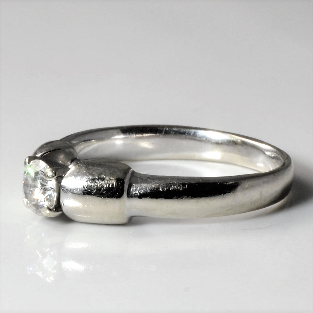 Ridged Solitaire Diamond Ring | 0.31ct | SZ 6.5 |
