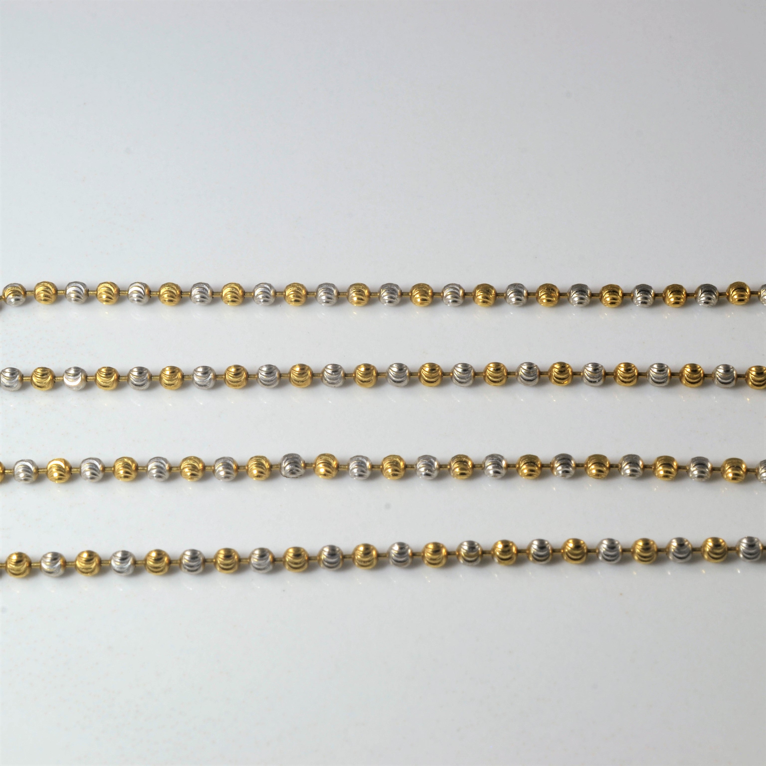 18k Two Tone Gold Ball Link Chain | 18" |