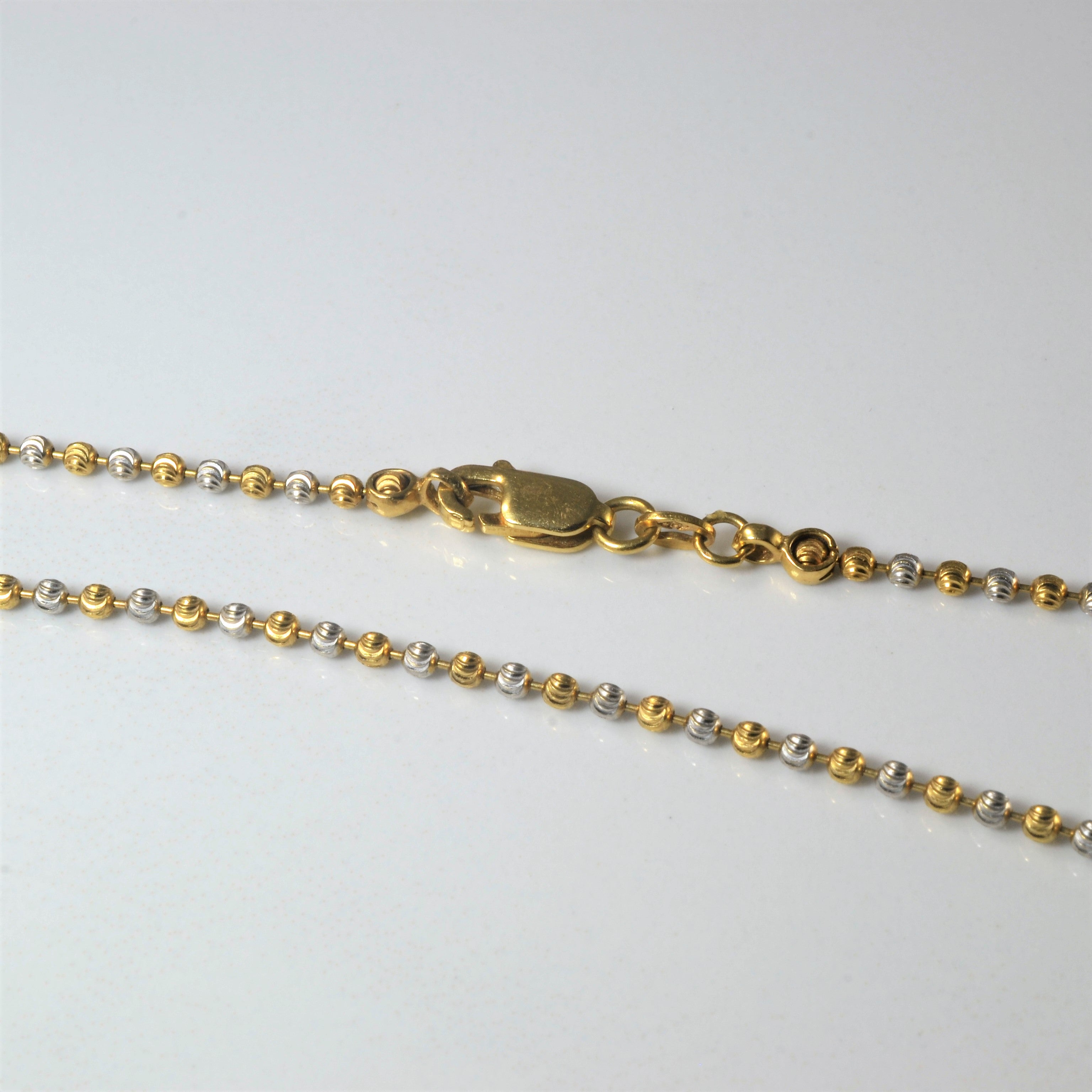 18k Two Tone Gold Ball Link Chain | 18" |