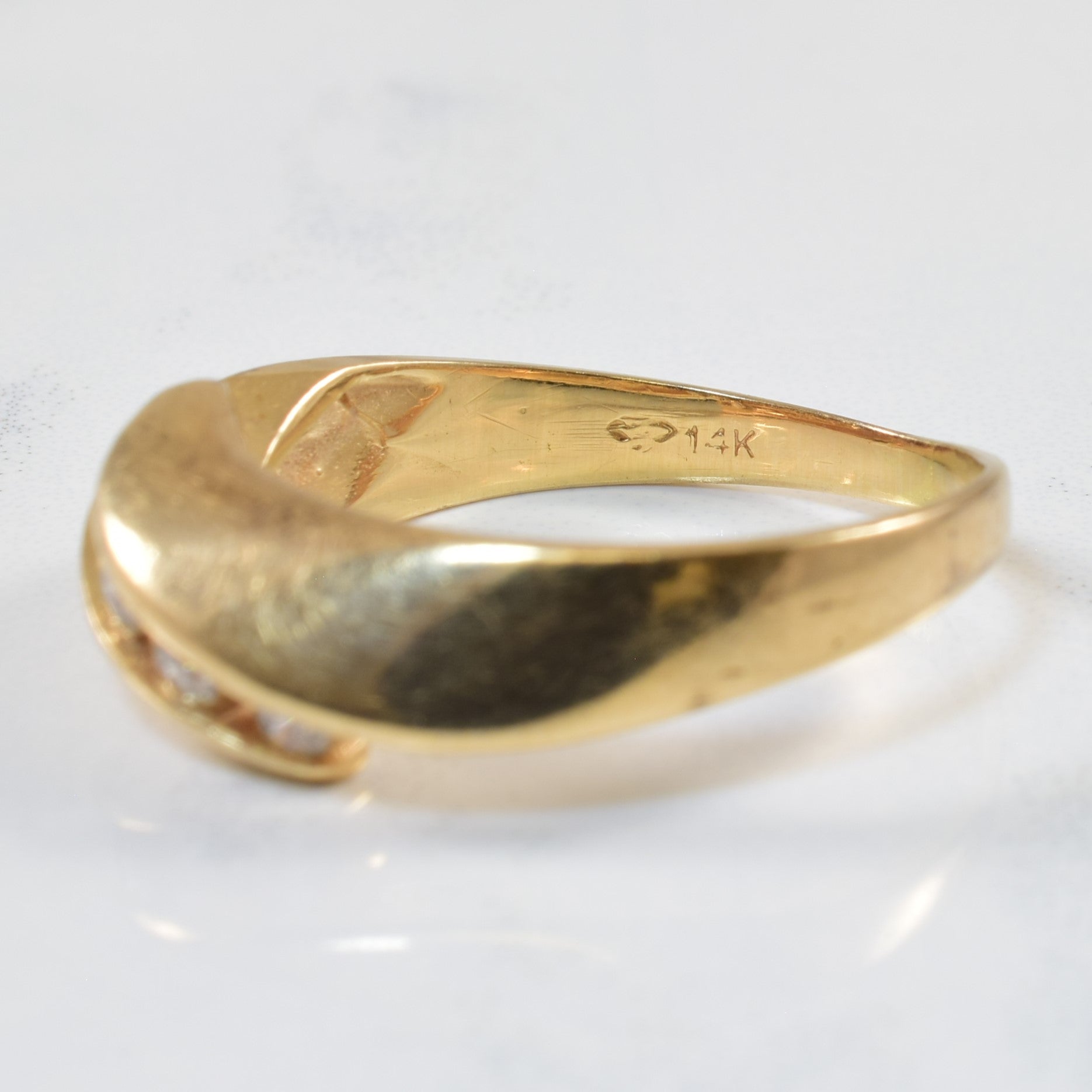 Channel Set Diamond Bypass Ring | 0.20ctw | SZ 8 |