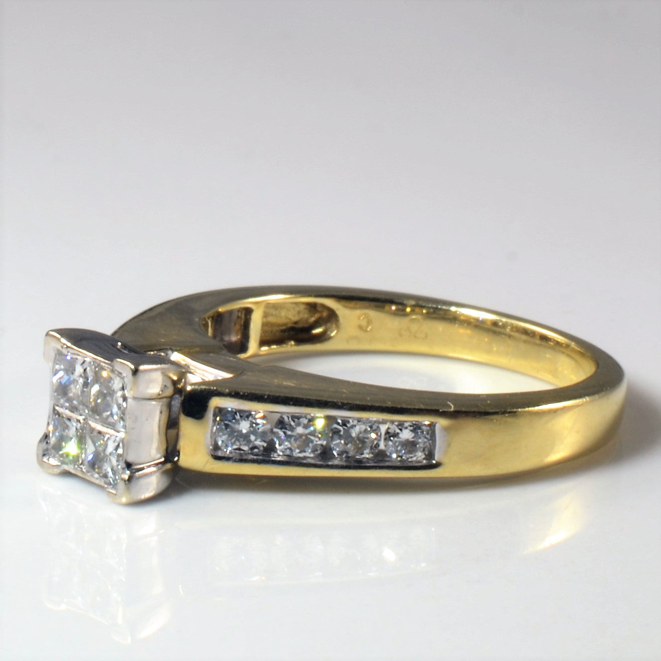 Quad Cluster Diamond Engagement Ring | 0.80ctw | SZ 7 |