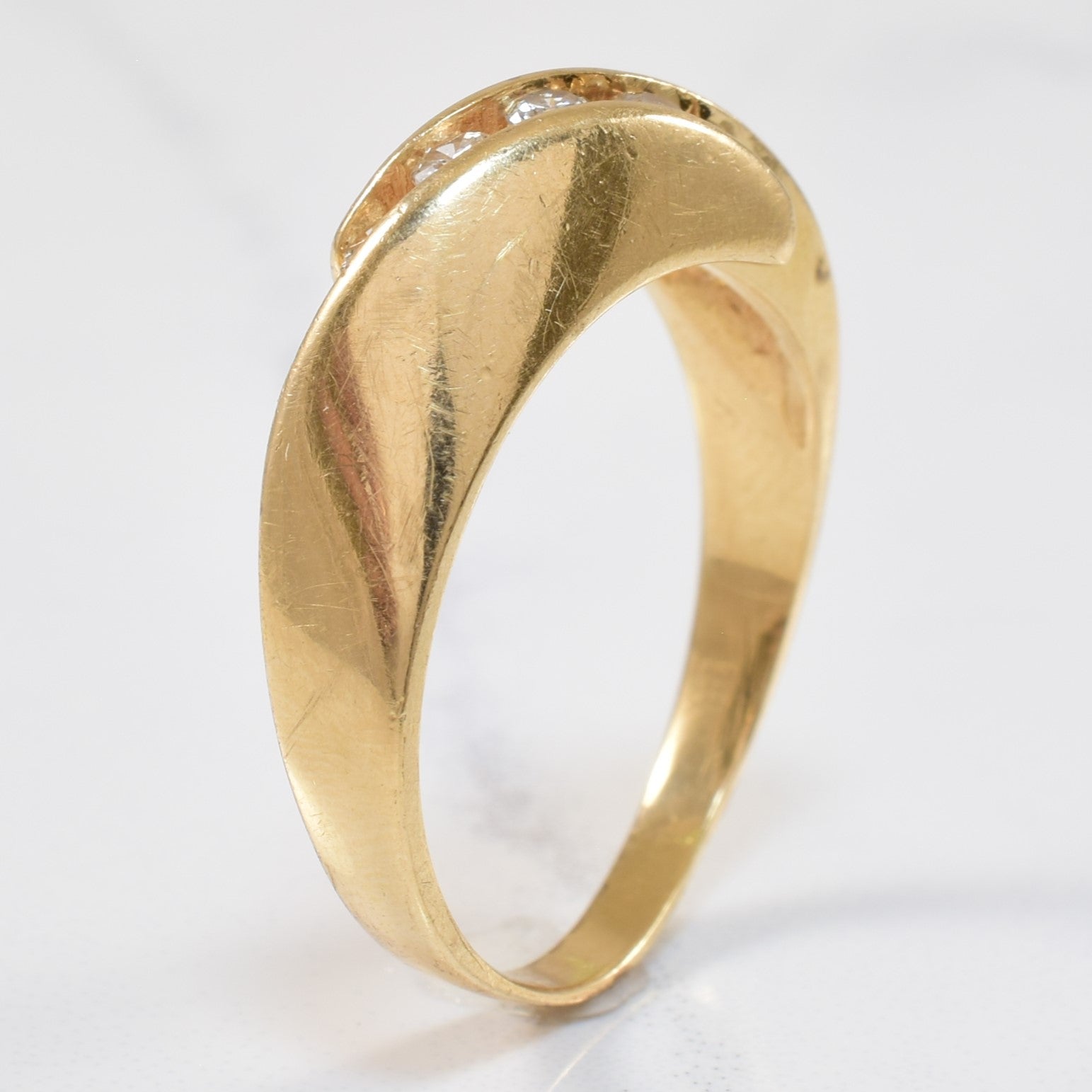 Channel Set Diamond Bypass Ring | 0.20ctw | SZ 8 |