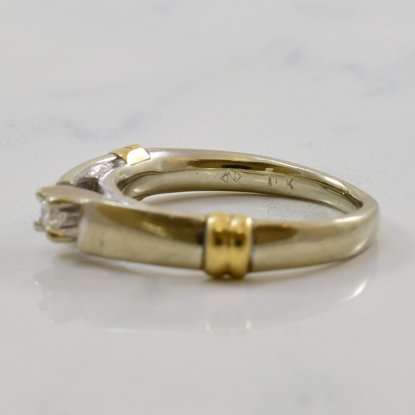 Two Tone Diamond Solitaire Ring | 0.06ct | SZ 5.75 |