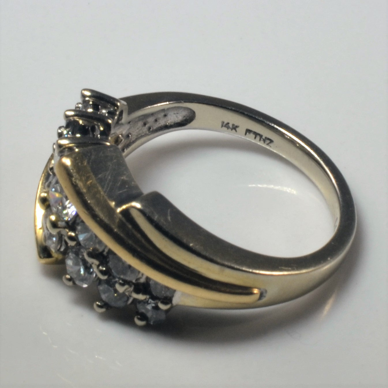 Two Tone Bypass Cluster Diamond Ring | 1.00ctw | SZ 5.25 |