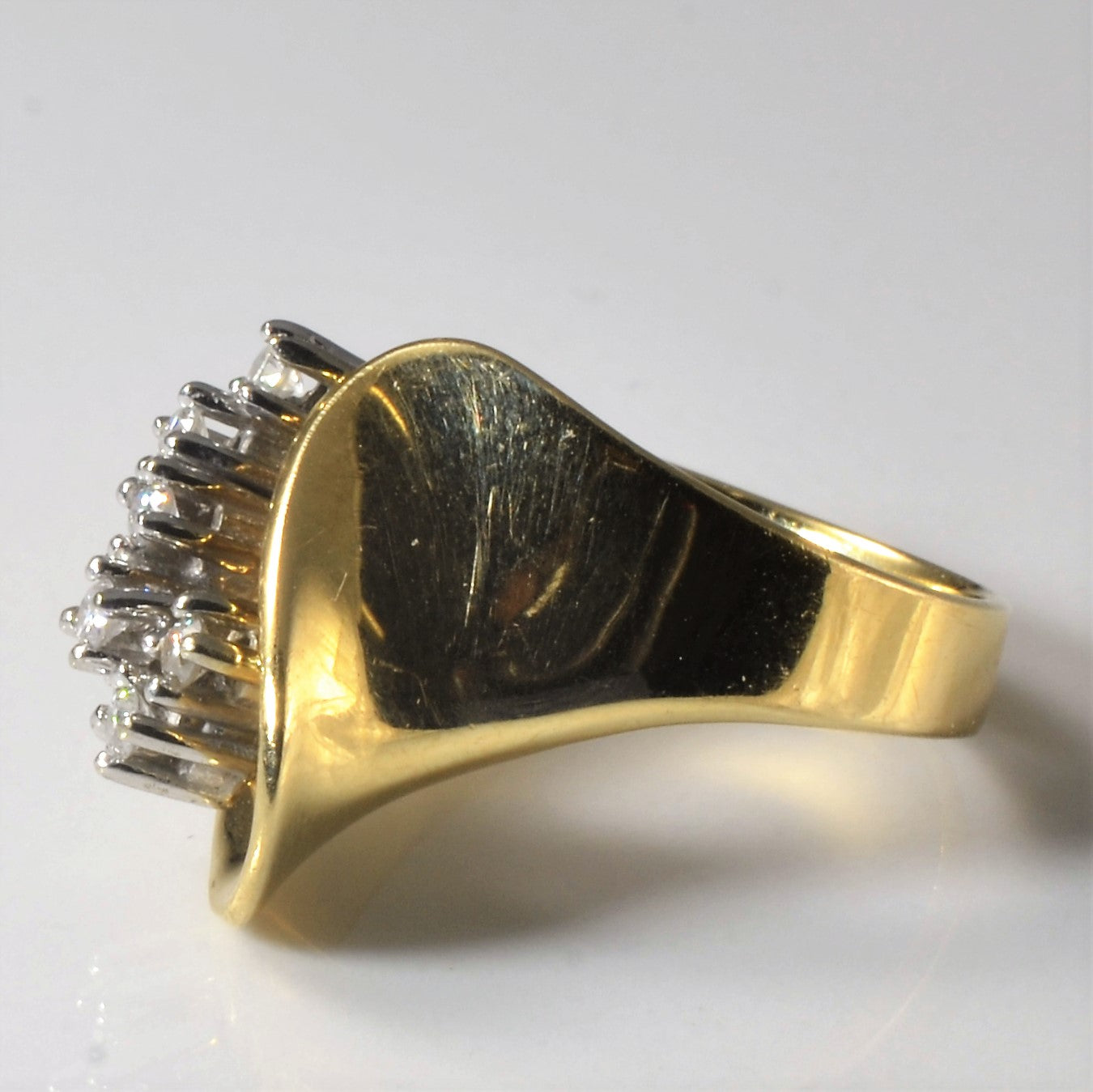 Diamond Swoop Cluster Cocktail Ring | 0.18ctw | SZ 6.5 |