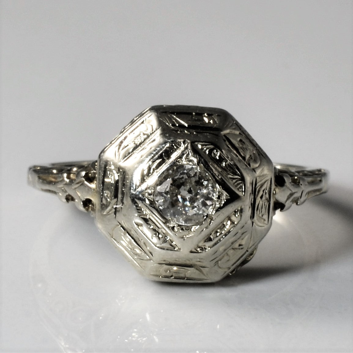 Intricate Art Deco Diamond Ring | 0.19ct | SZ 6 |