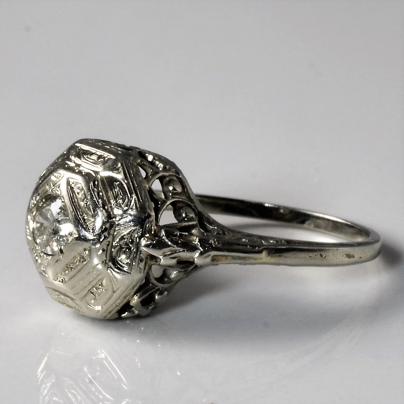 Intricate Art Deco Diamond Ring | 0.19ct | SZ 6 |