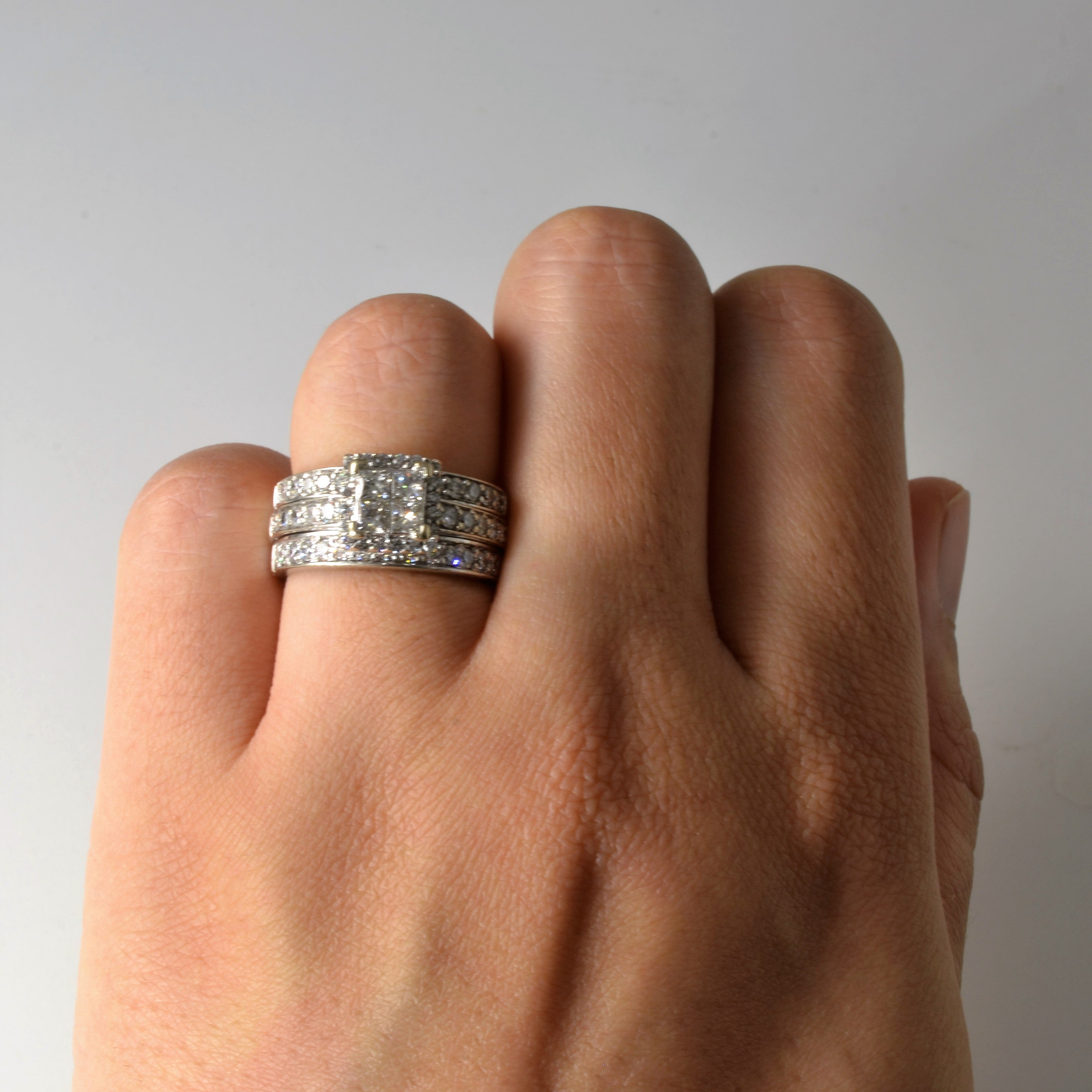 Soldered Polar Ice Diamond Grid Engagement Ring | 1.19ctw | SZ 5.75 |