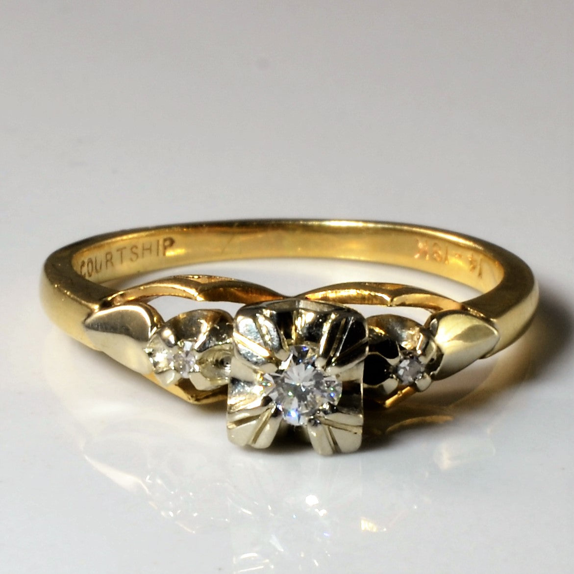High Set Retro Diamond Ring | 0,13ctw | SZ 7 |