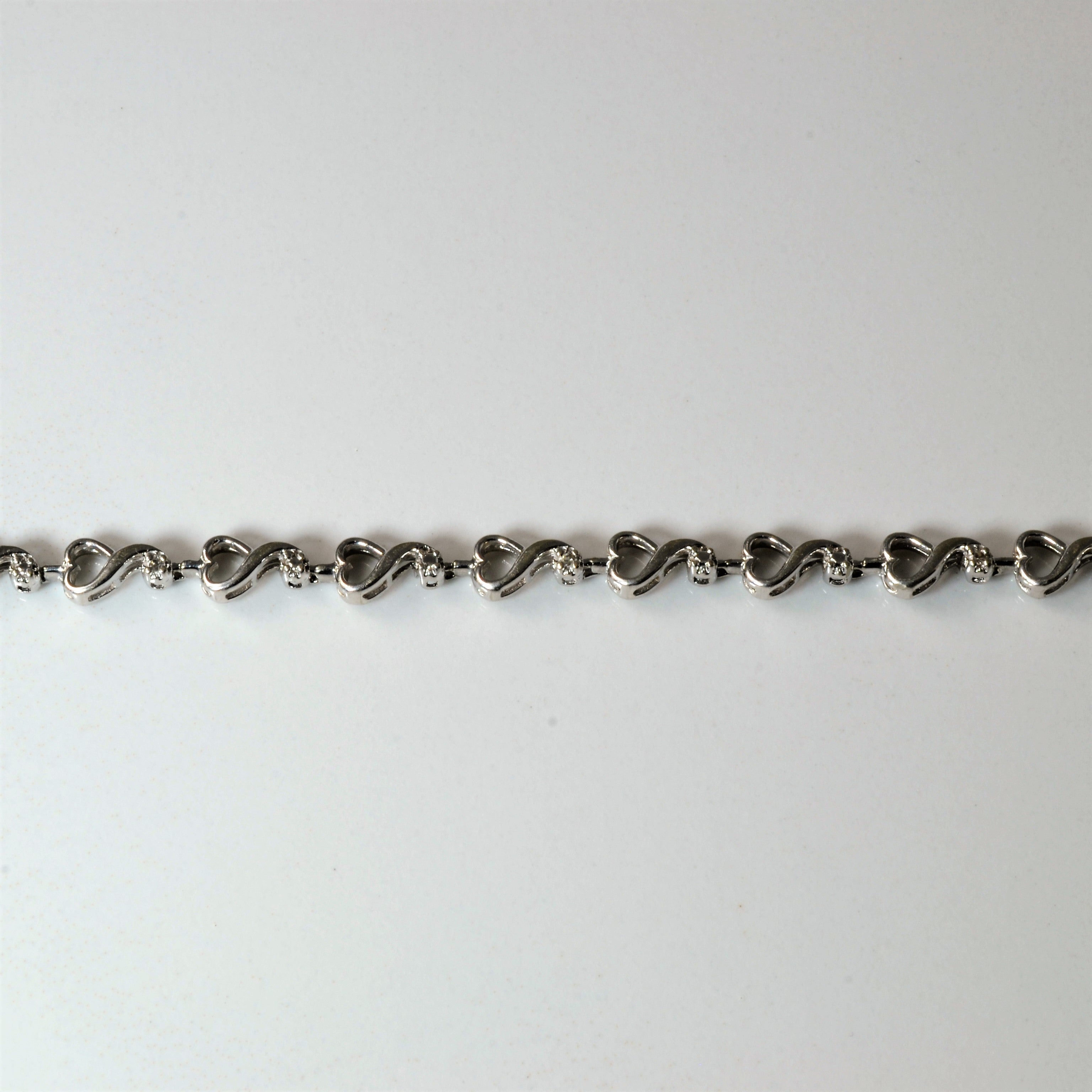 Diamond Heart Link Bracelet | 0.04ctw | 7.5" |