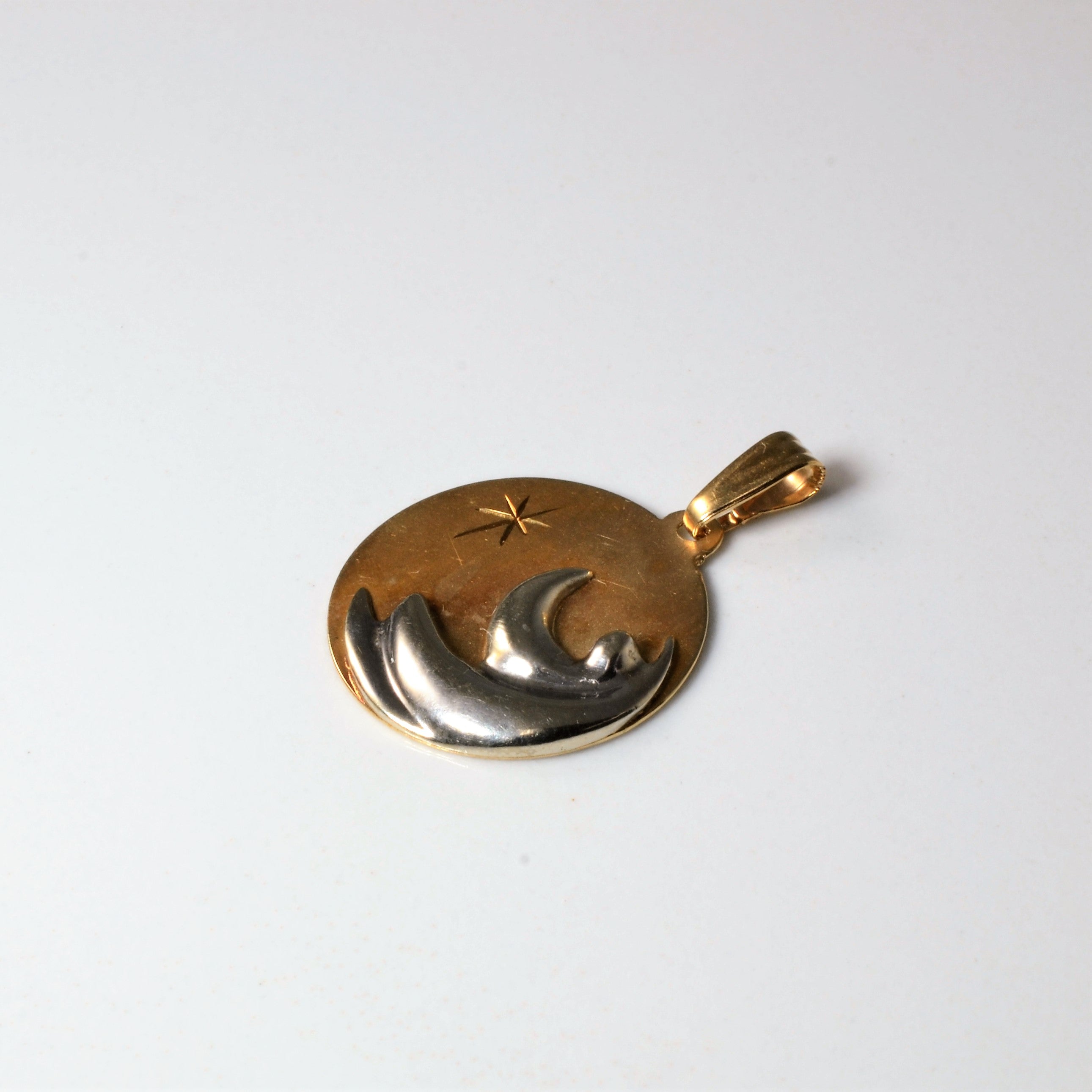 Pendentif Homme sur la Lune bicolore |