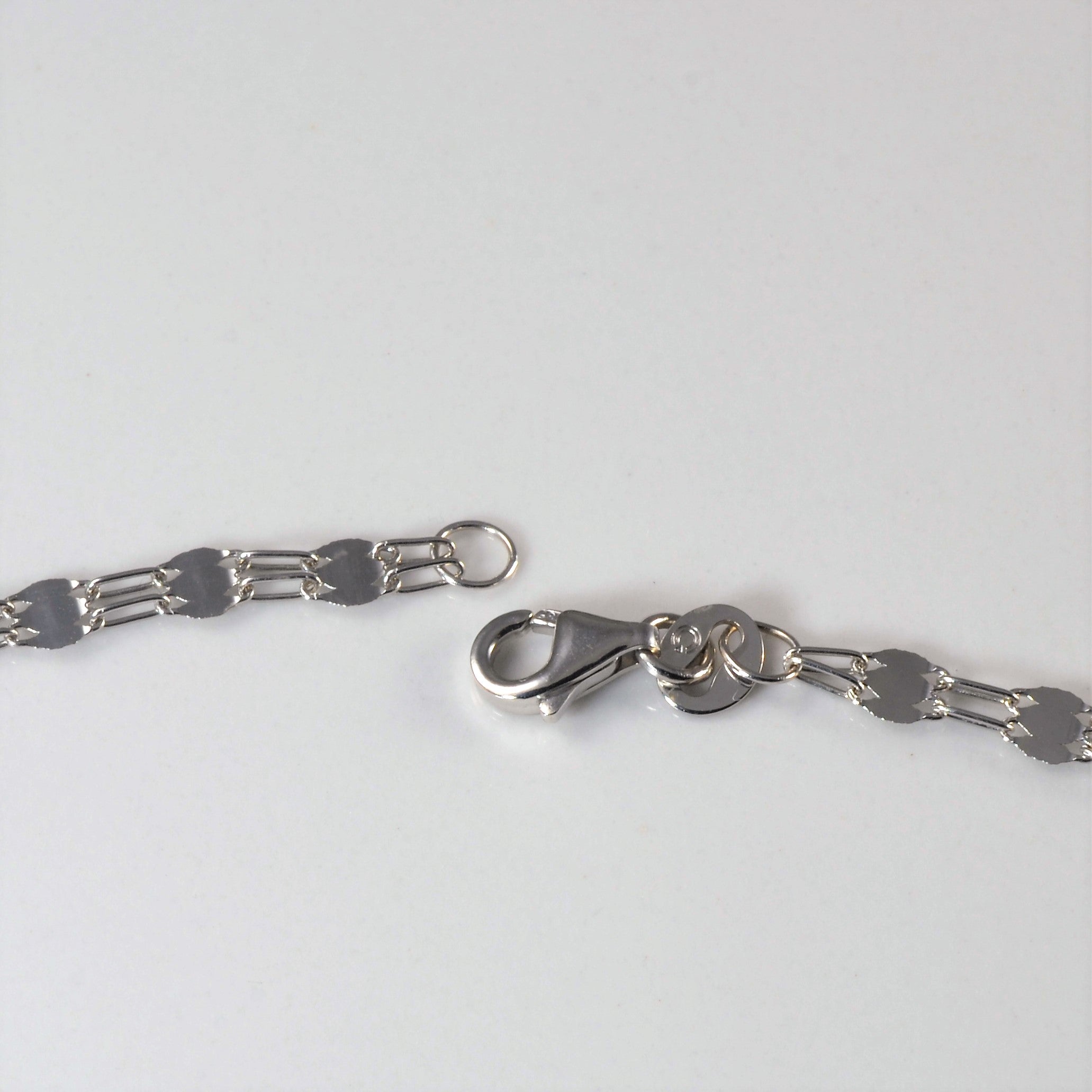 14k White Gold Station Chain | 17" |