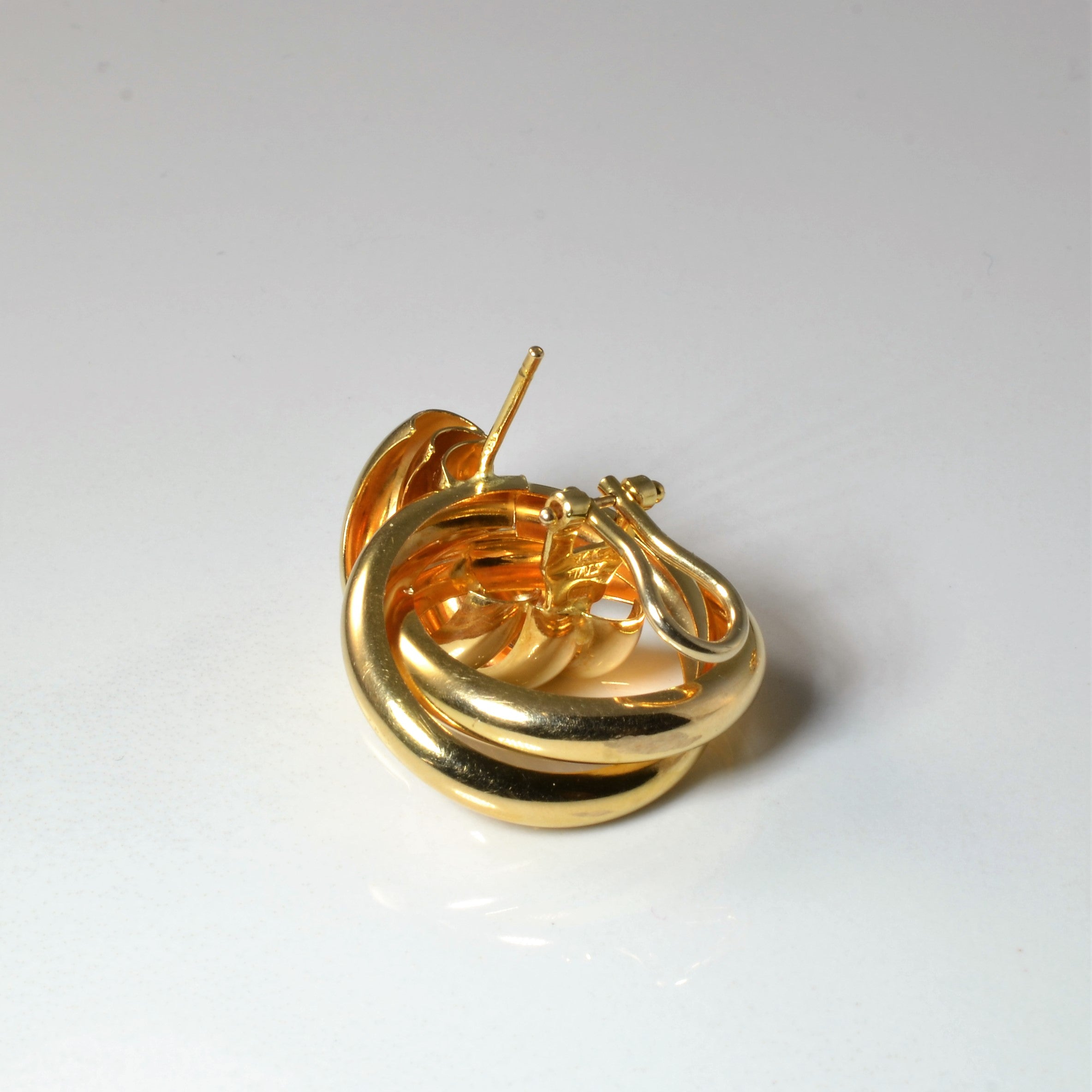Yellow Gold Swirl Earrings |
