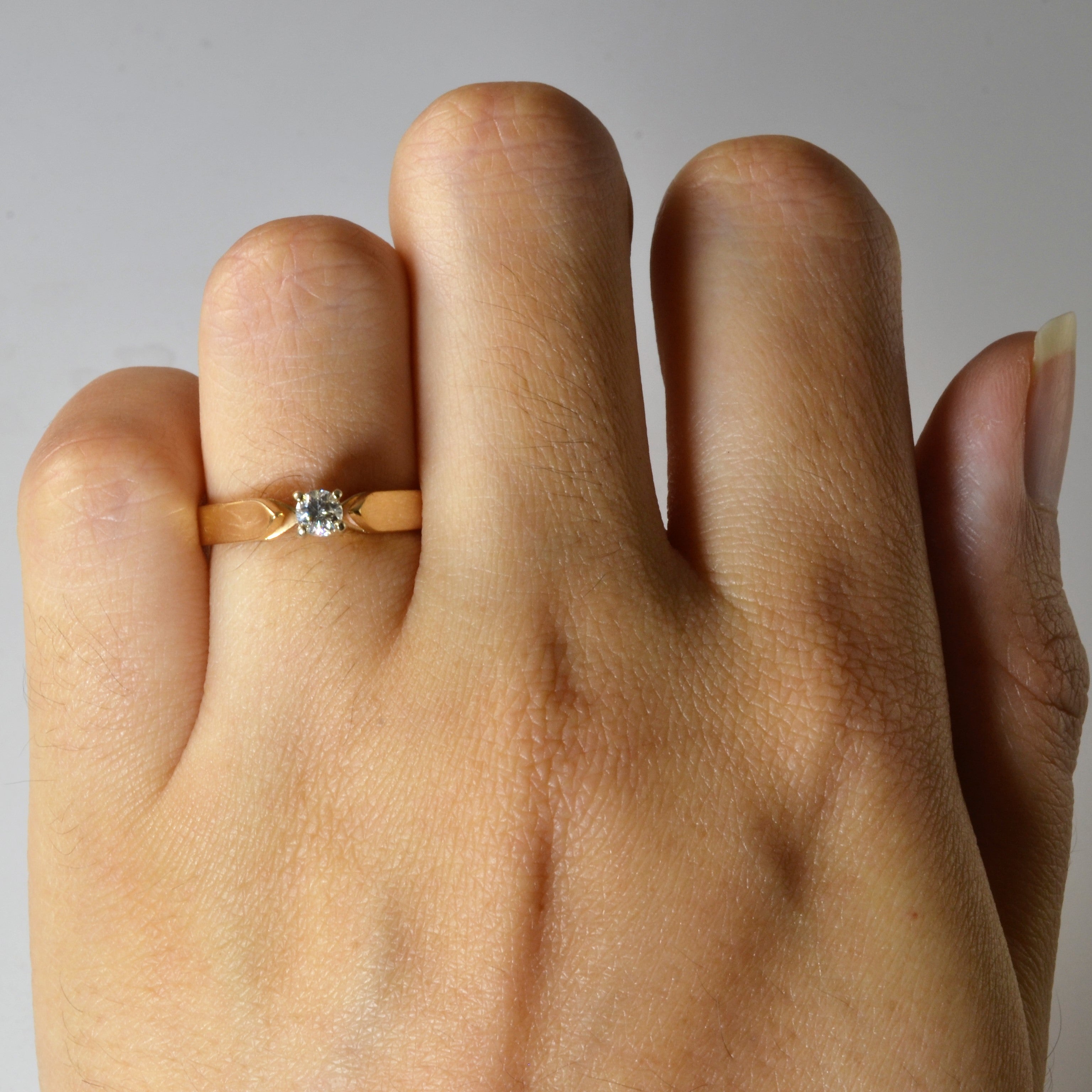Tapered Solitaire Diamond Ring | 0.14ct | SZ 5.5 |